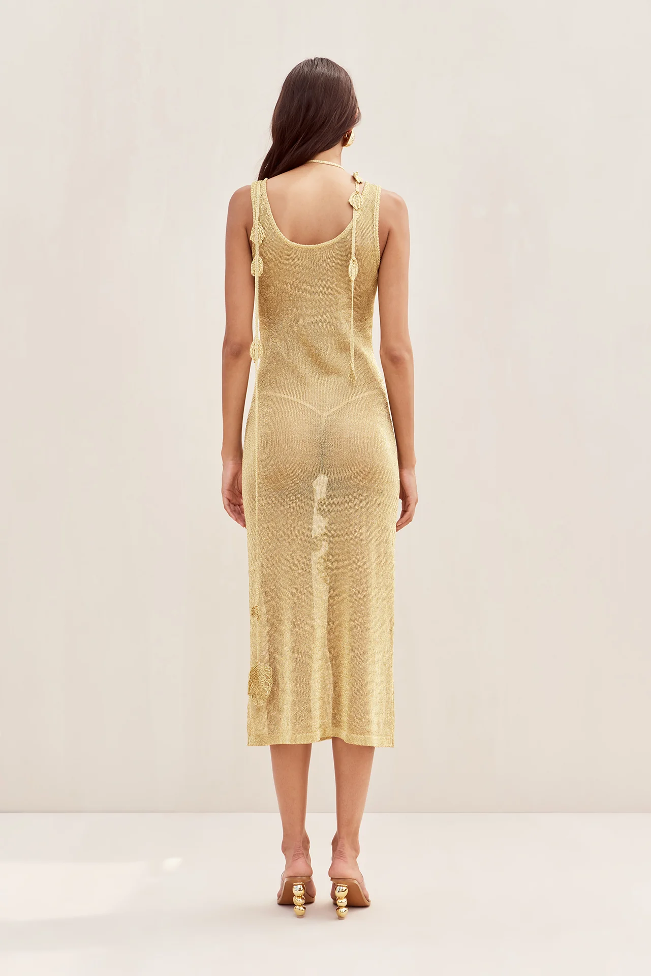 PEMMA CROCHET DRESS - GOLD