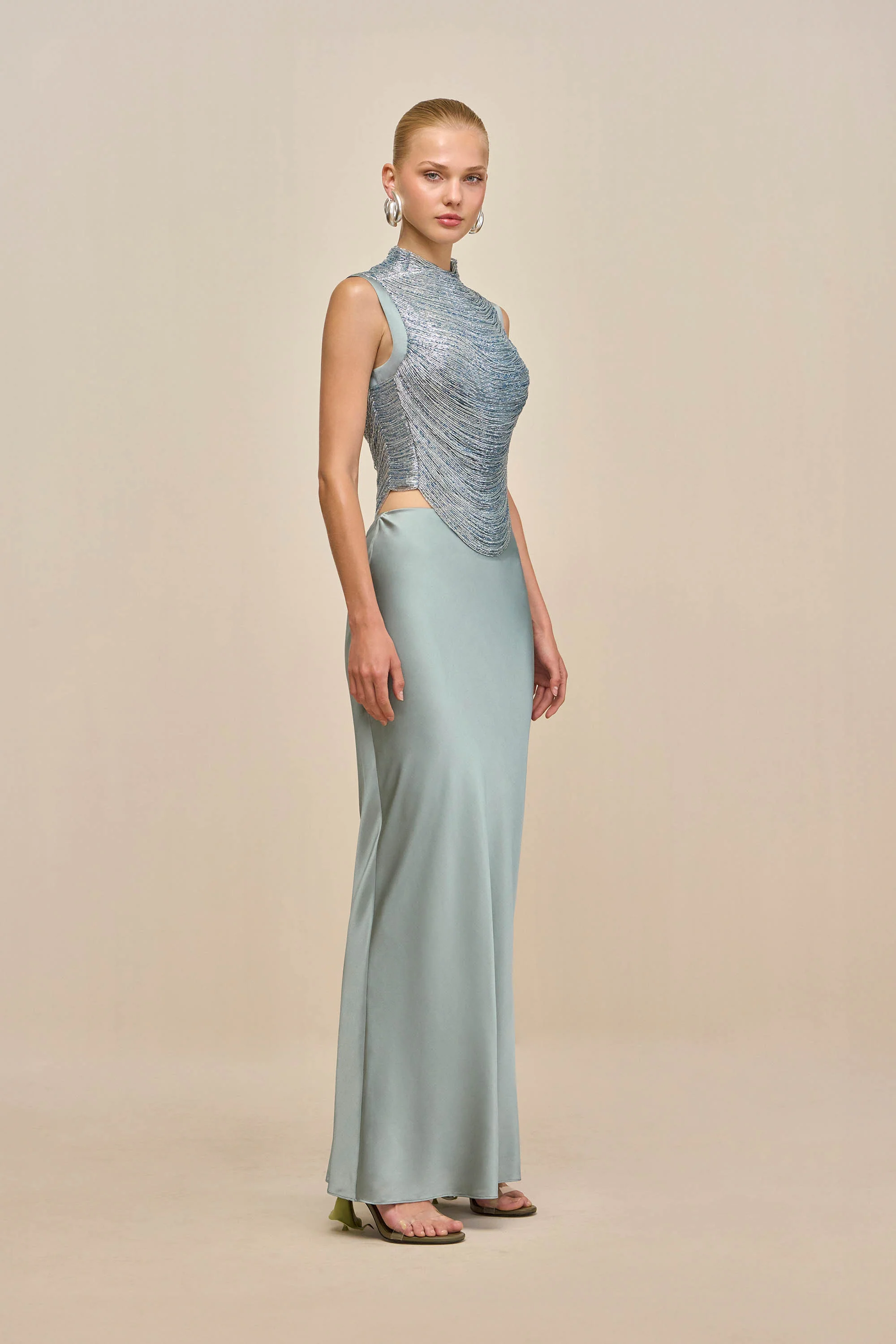 TARAJI SLEEVELESS TOP - CELADON