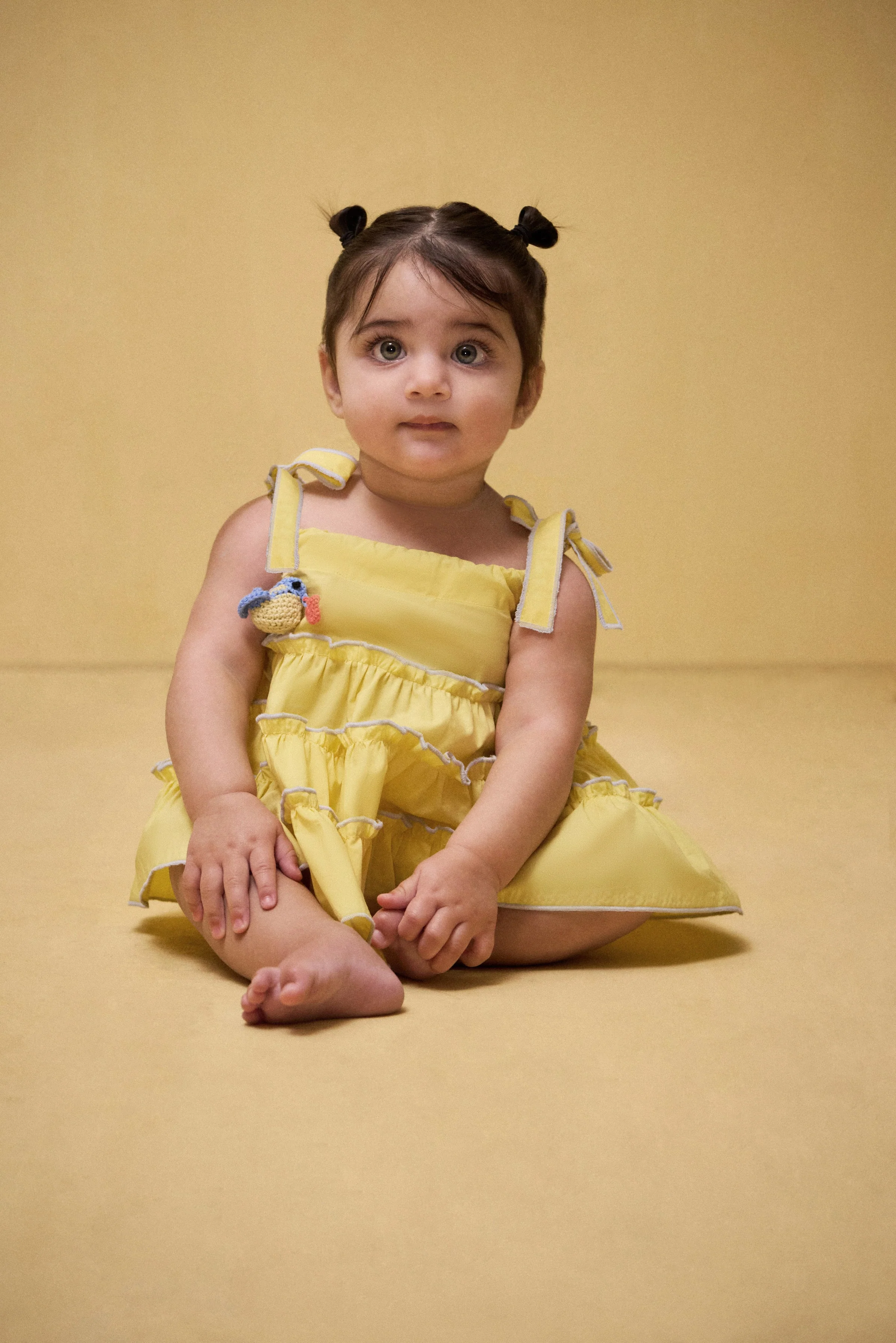 BABY LEILAH DRESS & BLOOMER - DAFFODIL