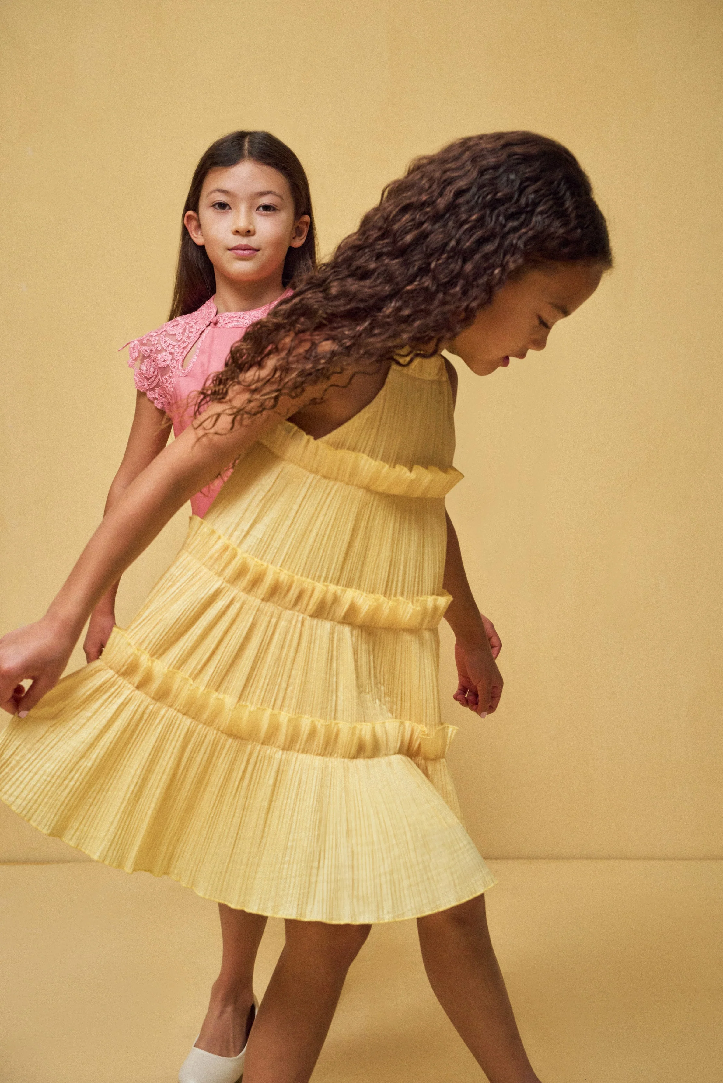 KIDS LEILAH DRESS - DAFFODIL
