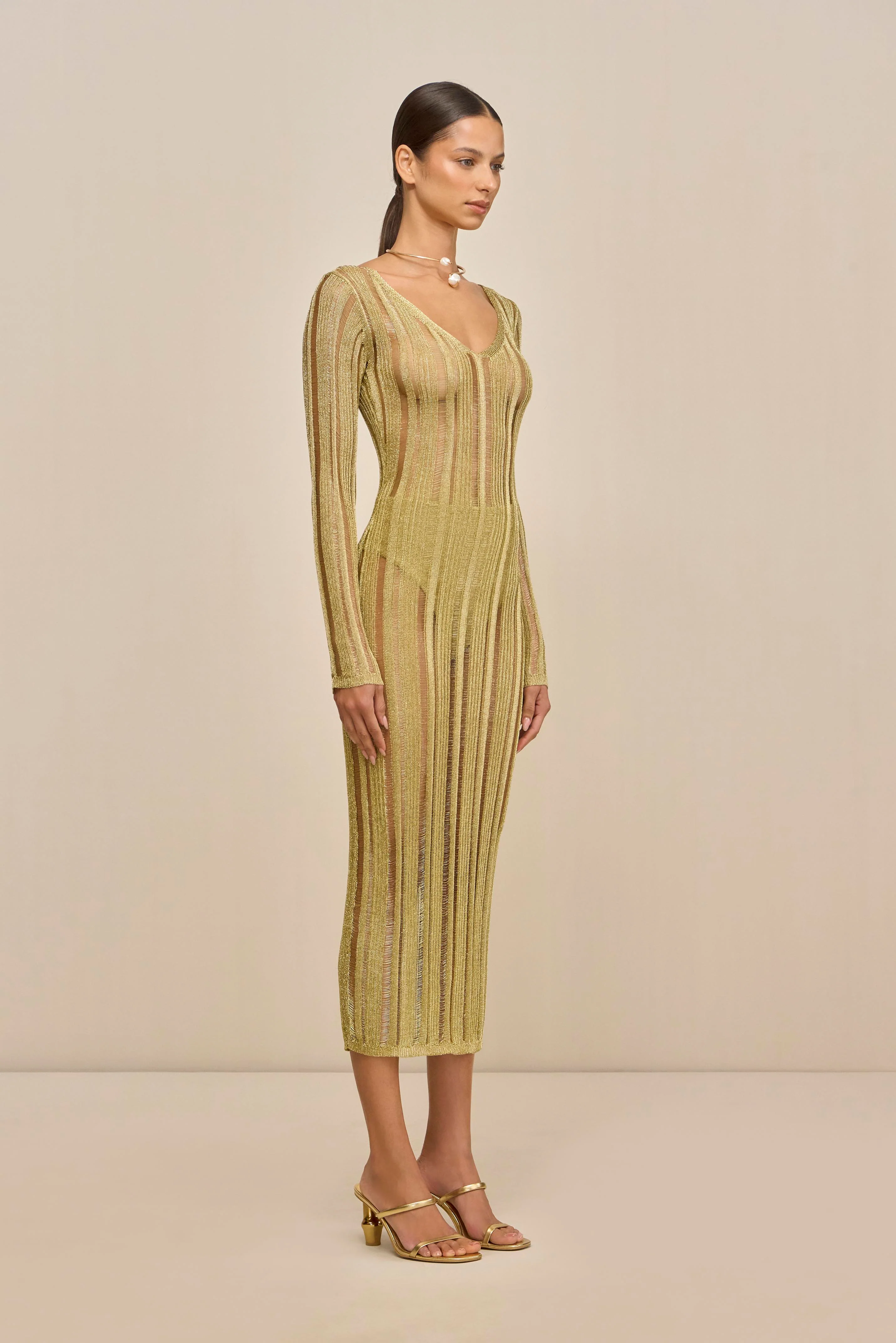 ESPEN KNIT DRESS - GOLD