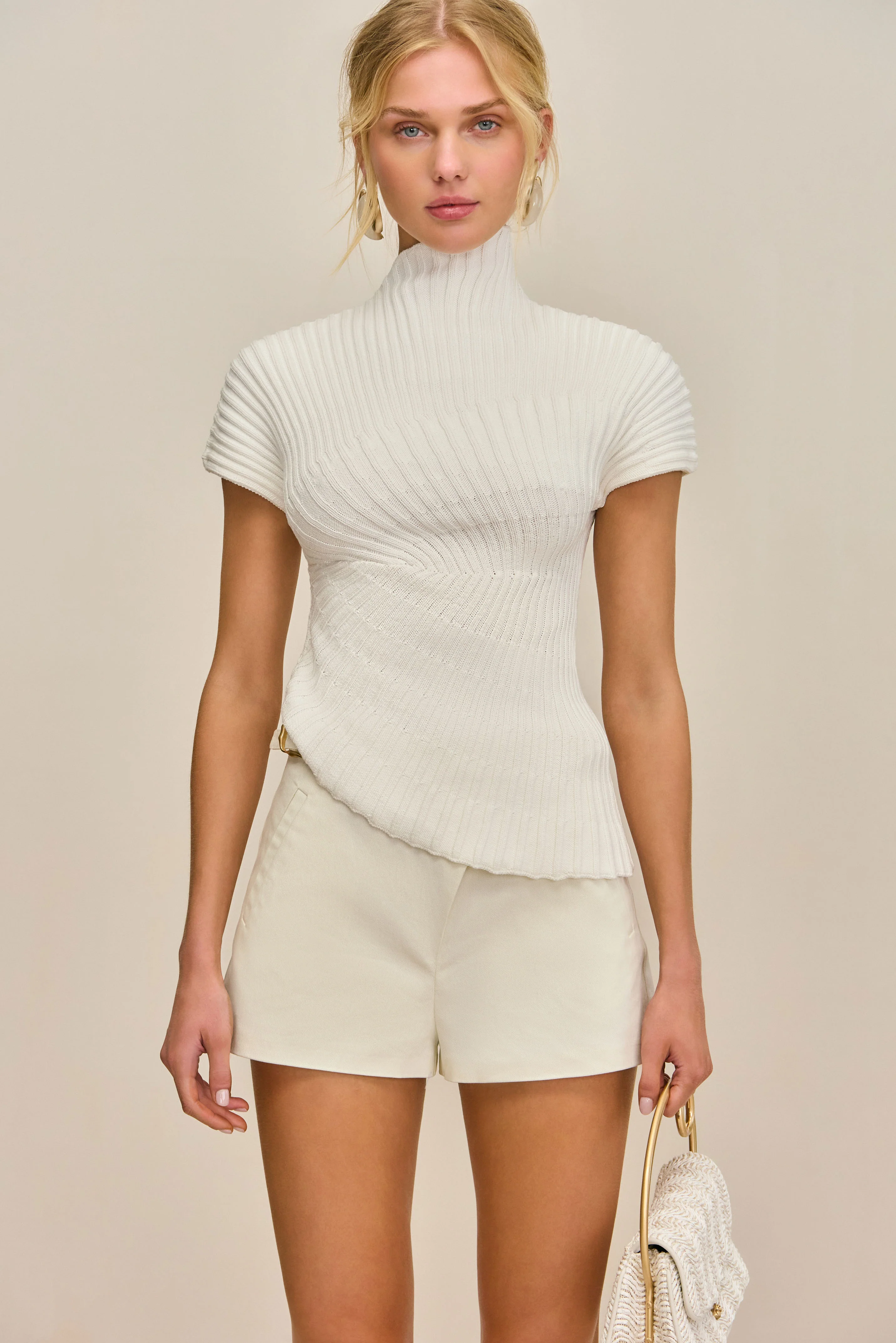 ANNEMIE KNIT TOP - OFF WHITE