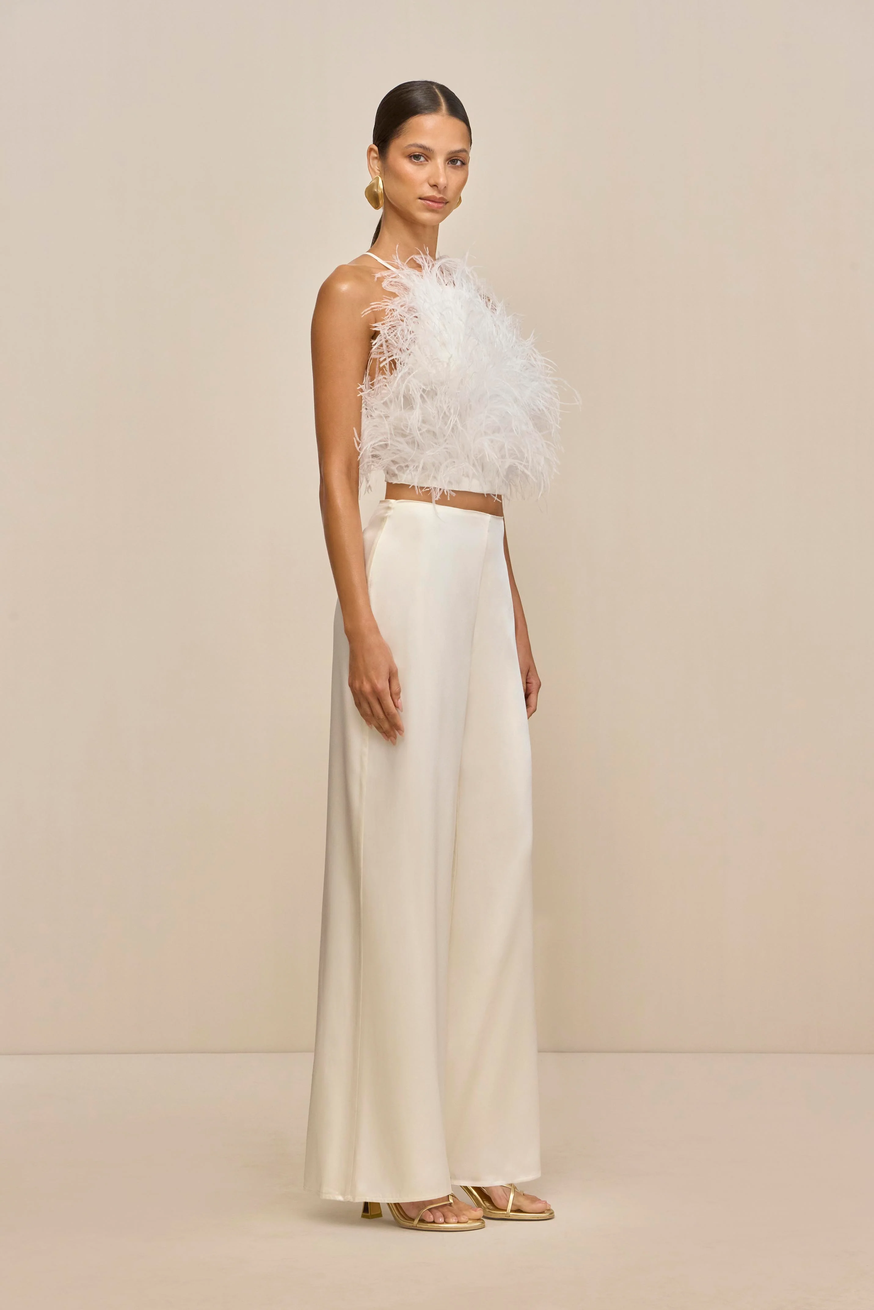 JOEY FEATHER TOP - OFF WHITE