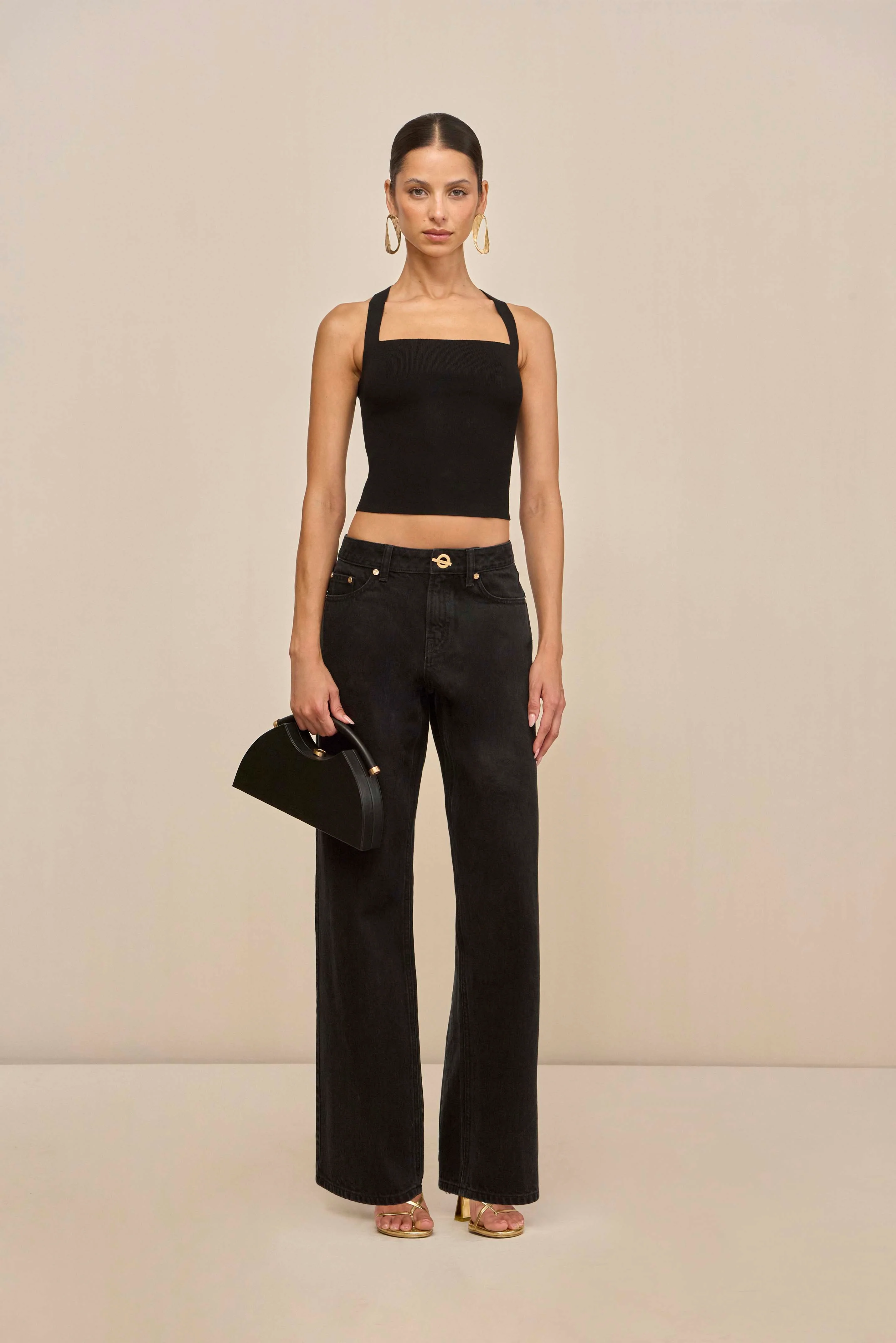 CRAWFORD KNIT TOP - BLACK