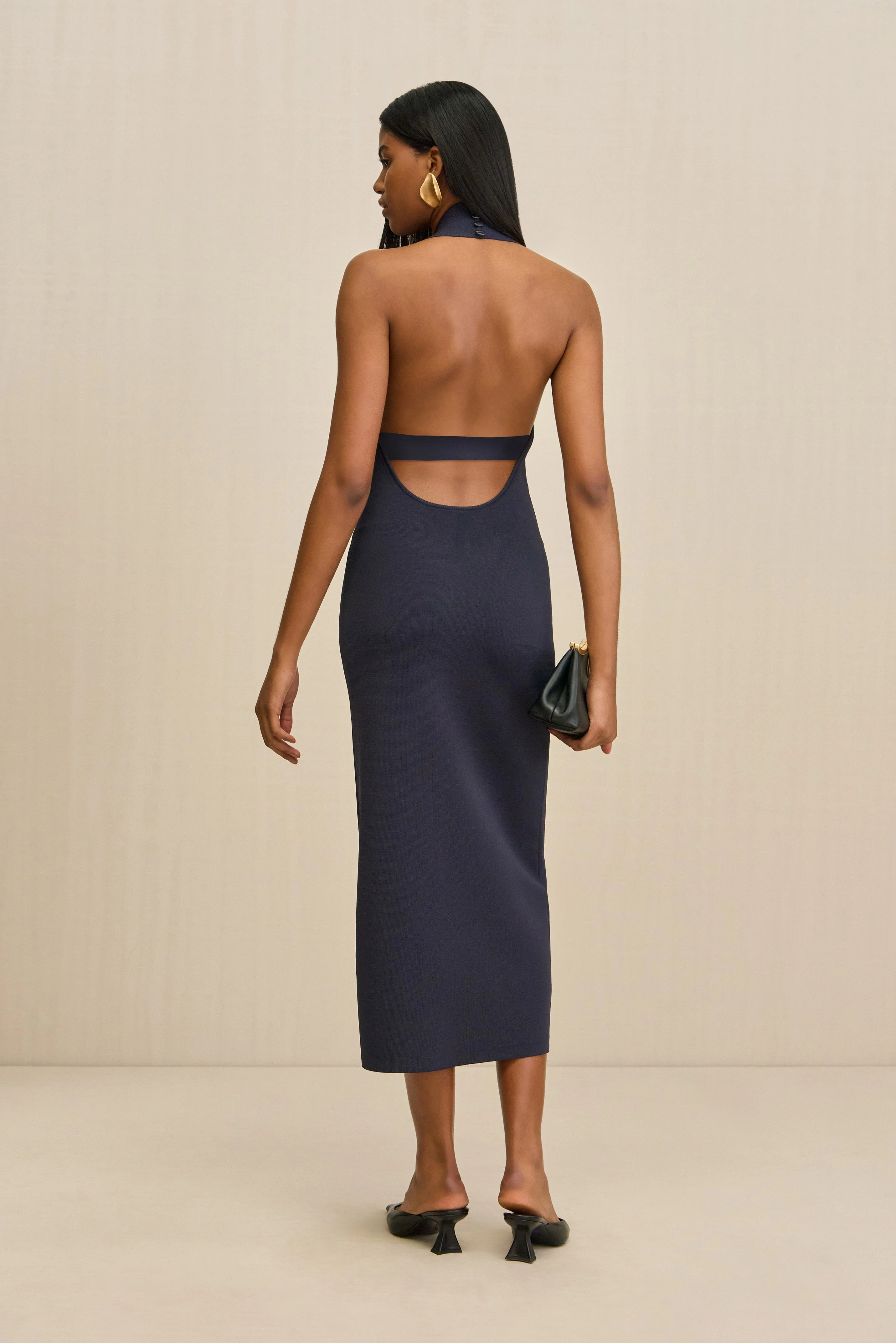 CAIA KNIT DRESS - DEEP LAKE