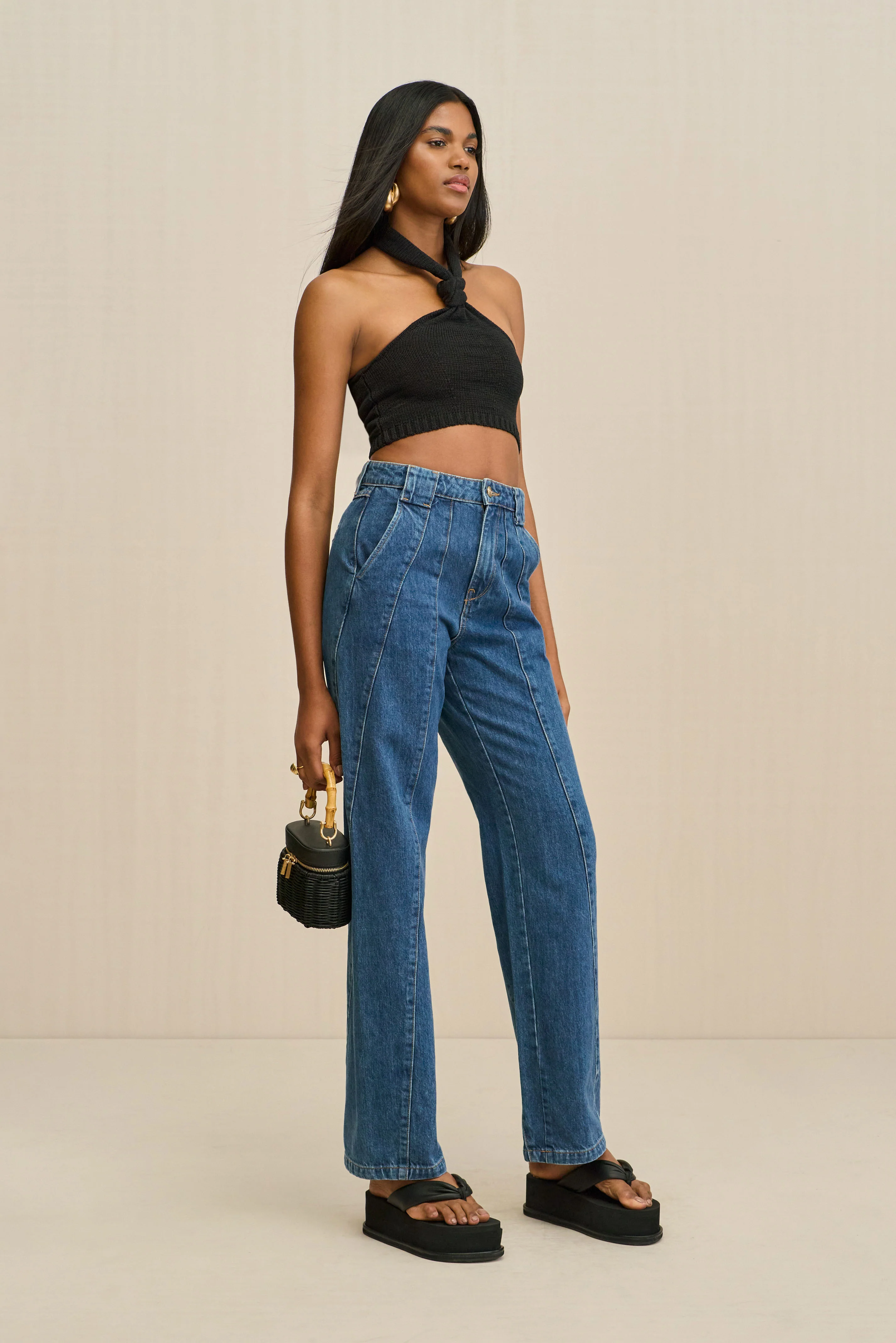 SORINE KNIT TOP - BLACK