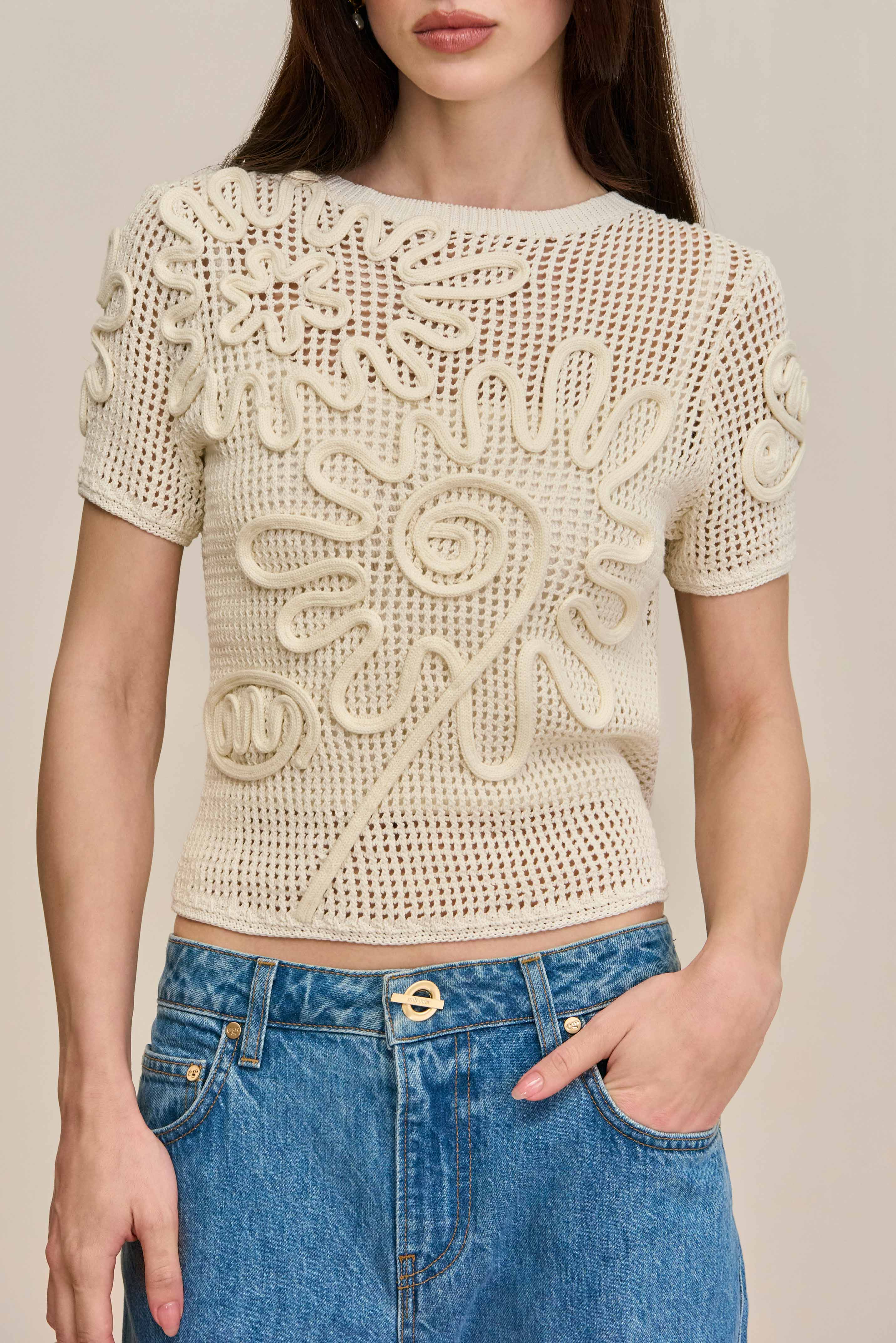 ILEANA KNIT TOP - OFF WHITE