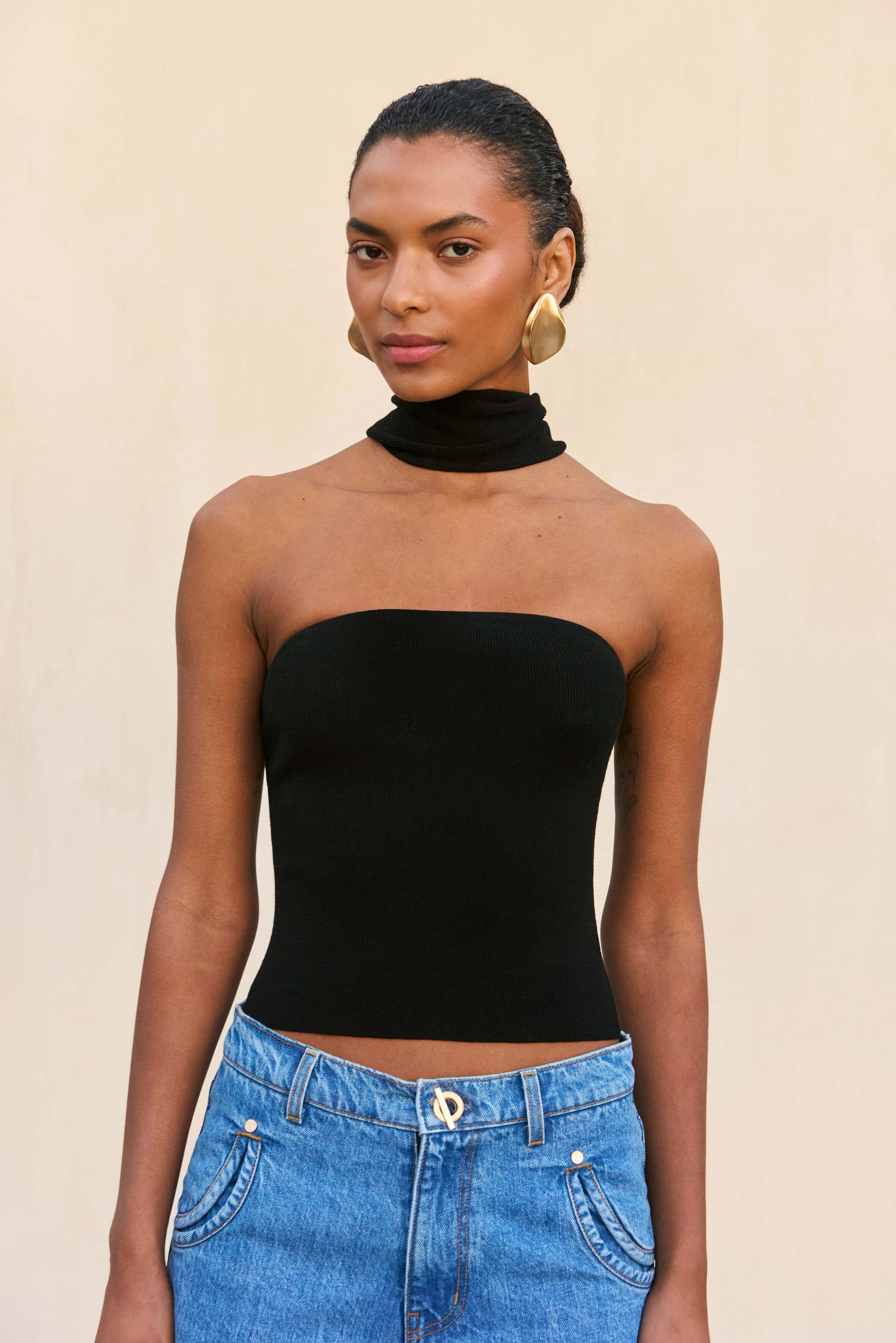 WALI KNIT TOP - BLACK