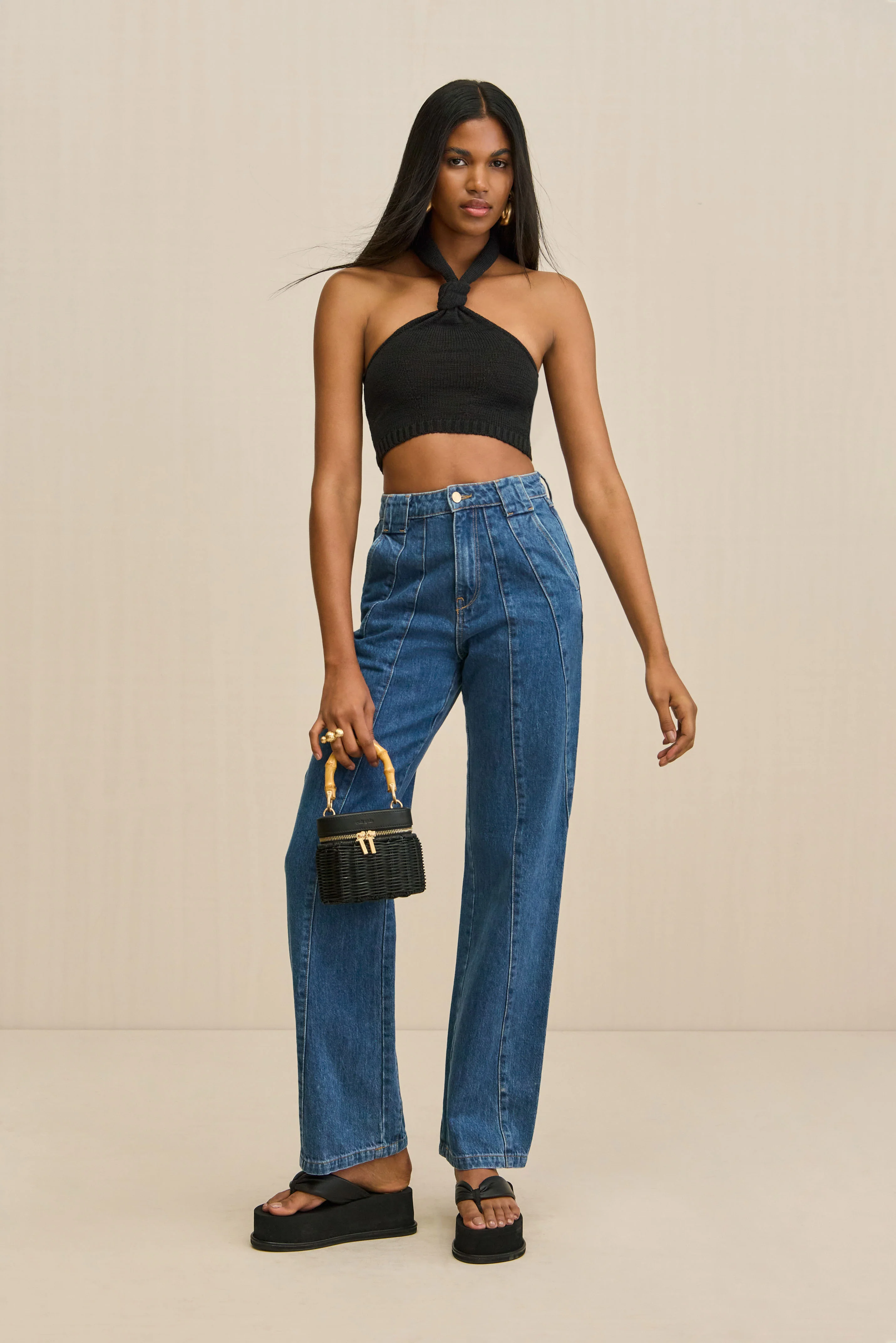 SORINE KNIT TOP - BLACK