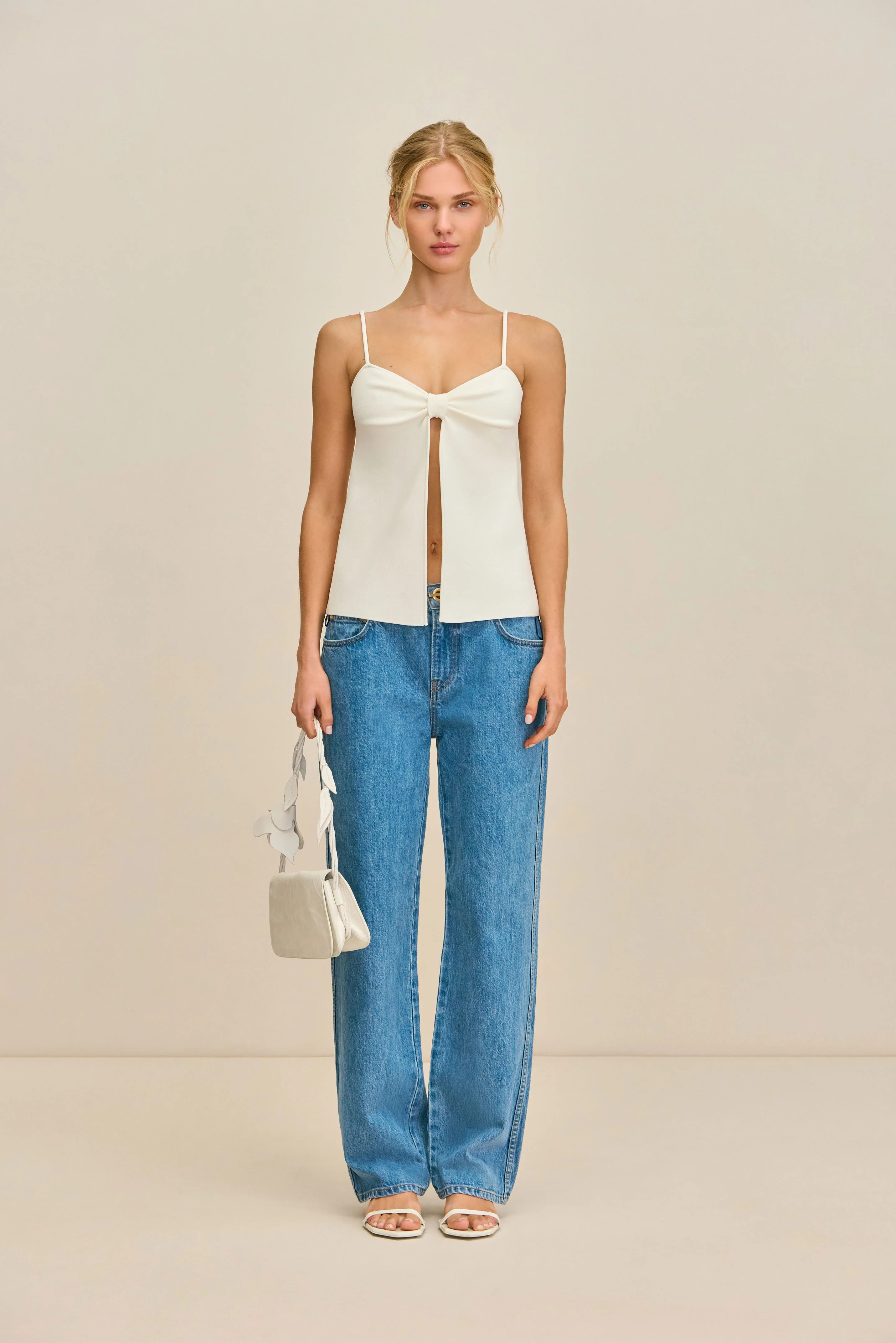 LENNON KNIT TOP - OFF WHITE