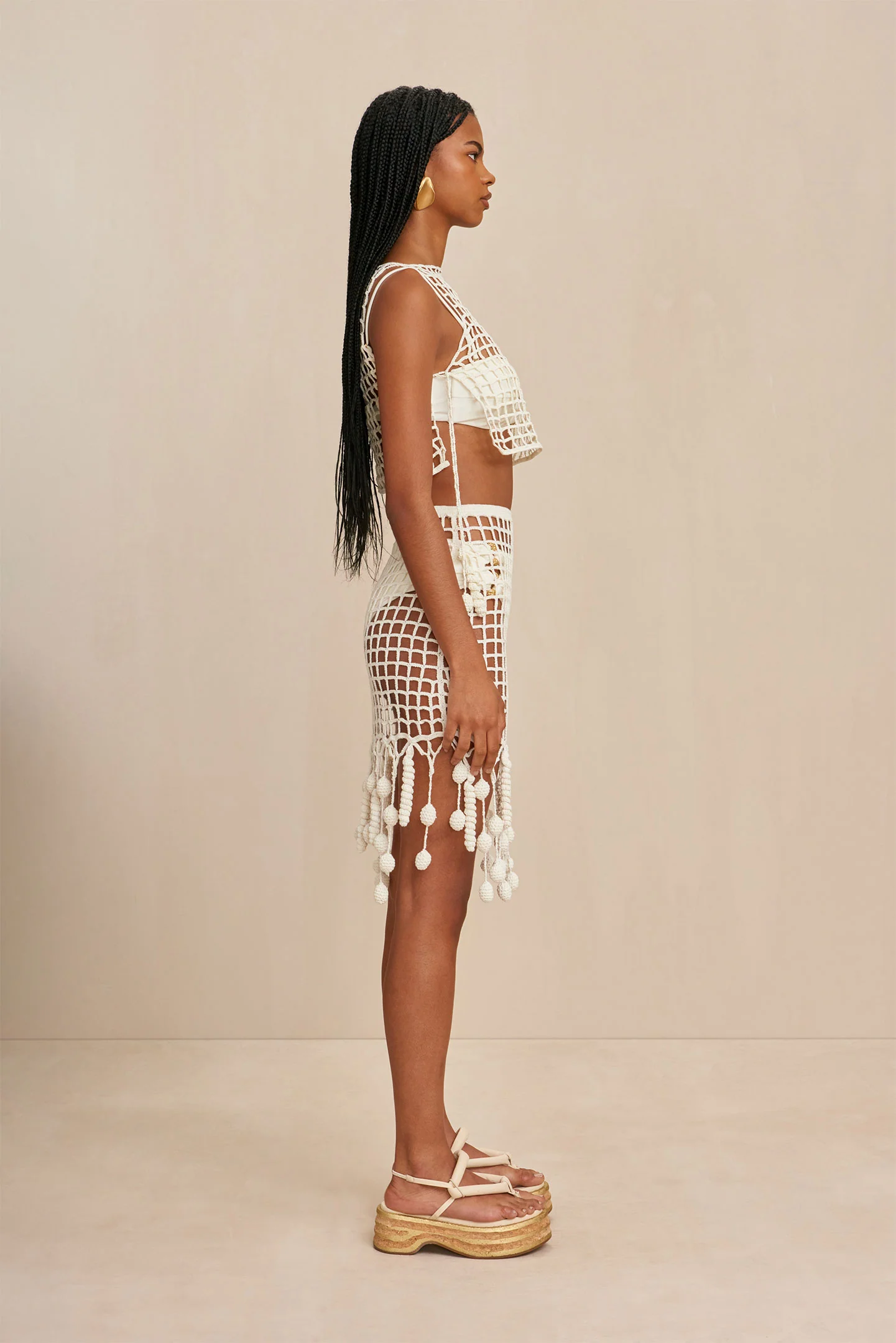 MOKI CROCHET COVERUP - OFF WHITE