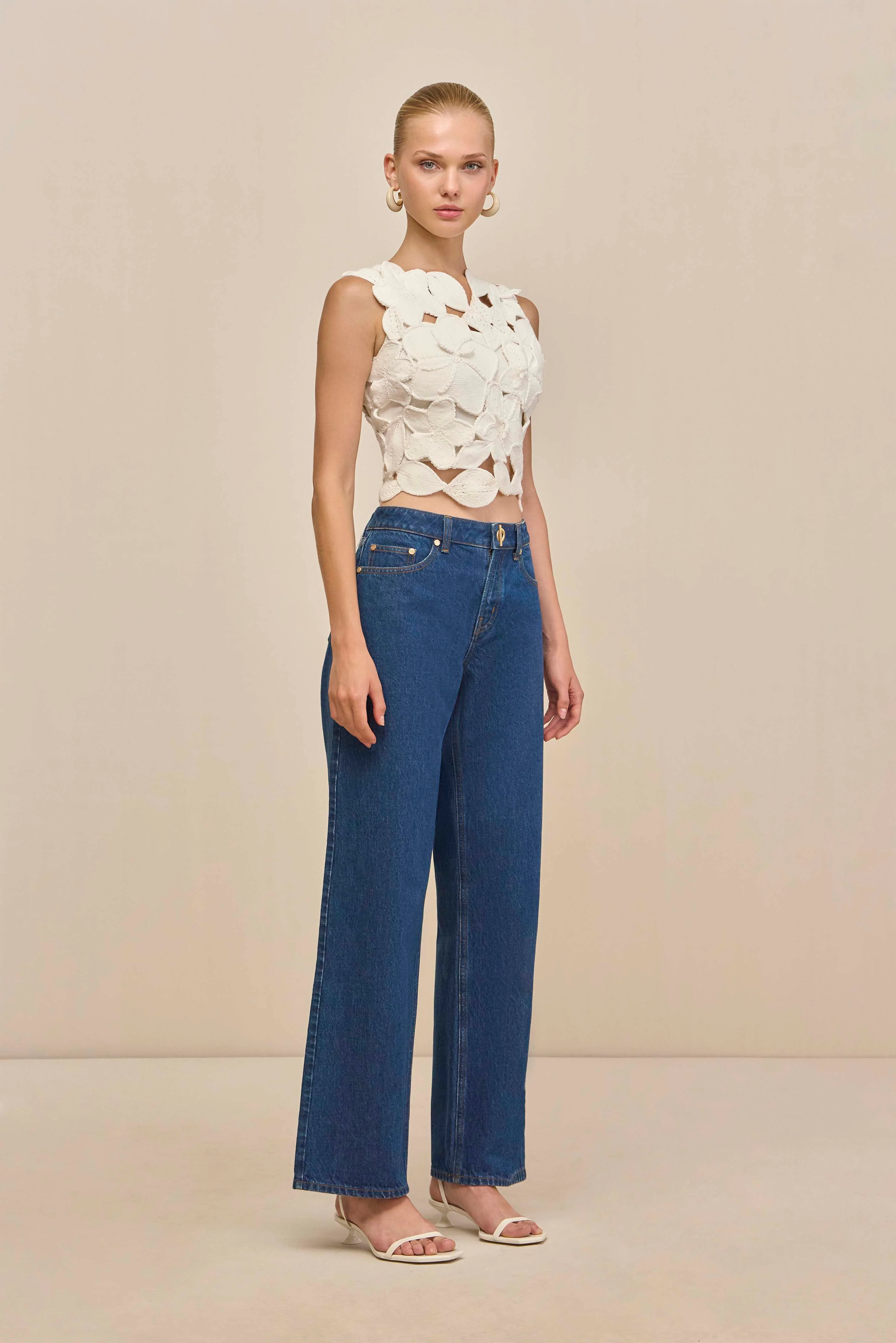 HARRINGTON CROCHET TOP - OFF WHITE