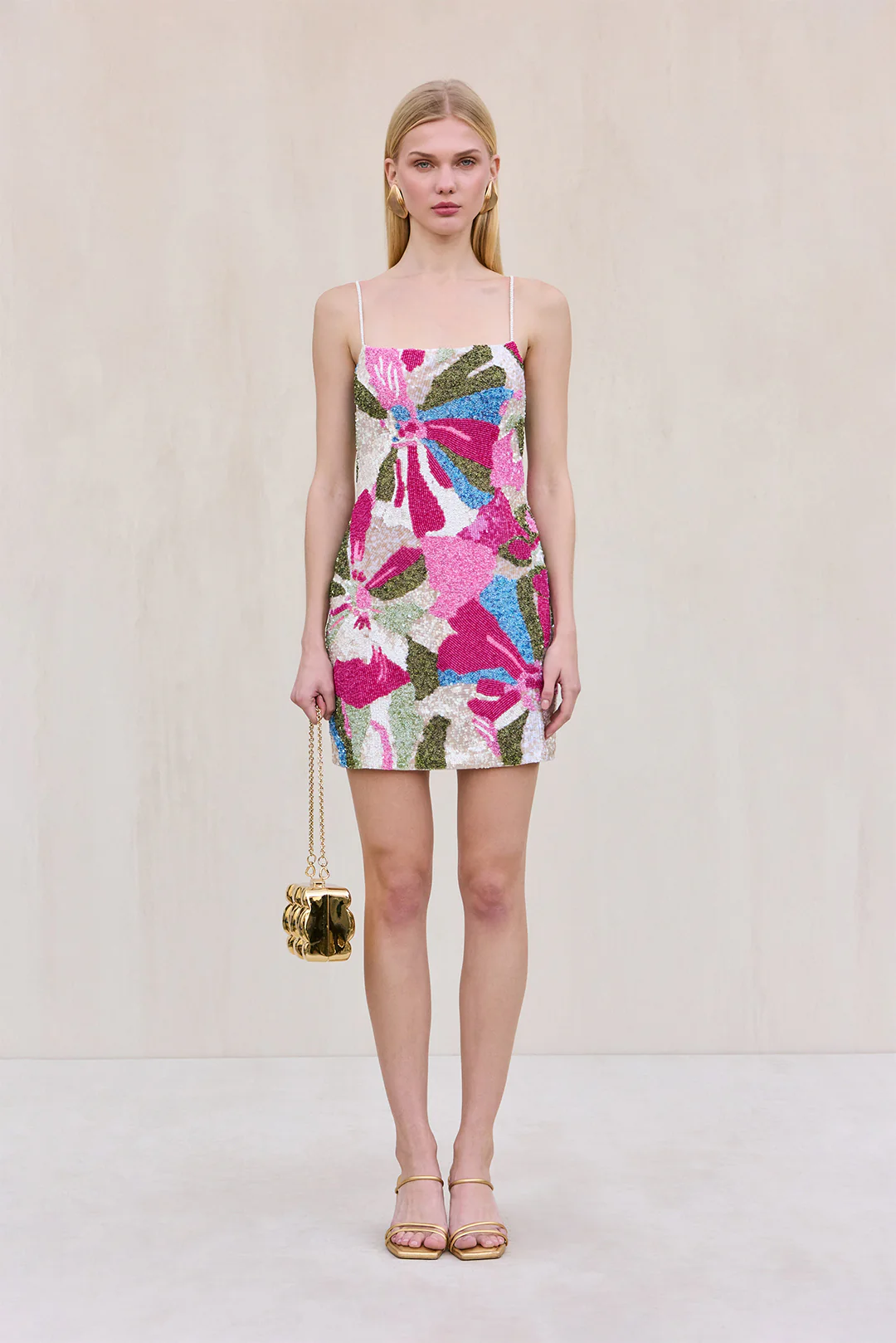 BEBE DRESS - FLORAL ROSETTE