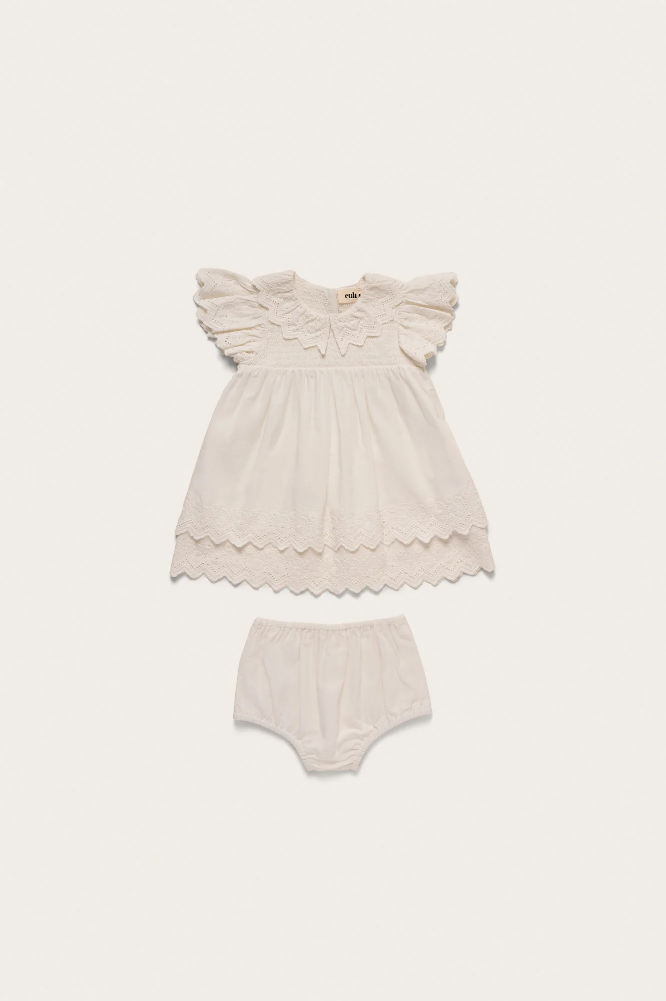 BABY JOSLYN DRESS & BLOOMER - OFF WHITE