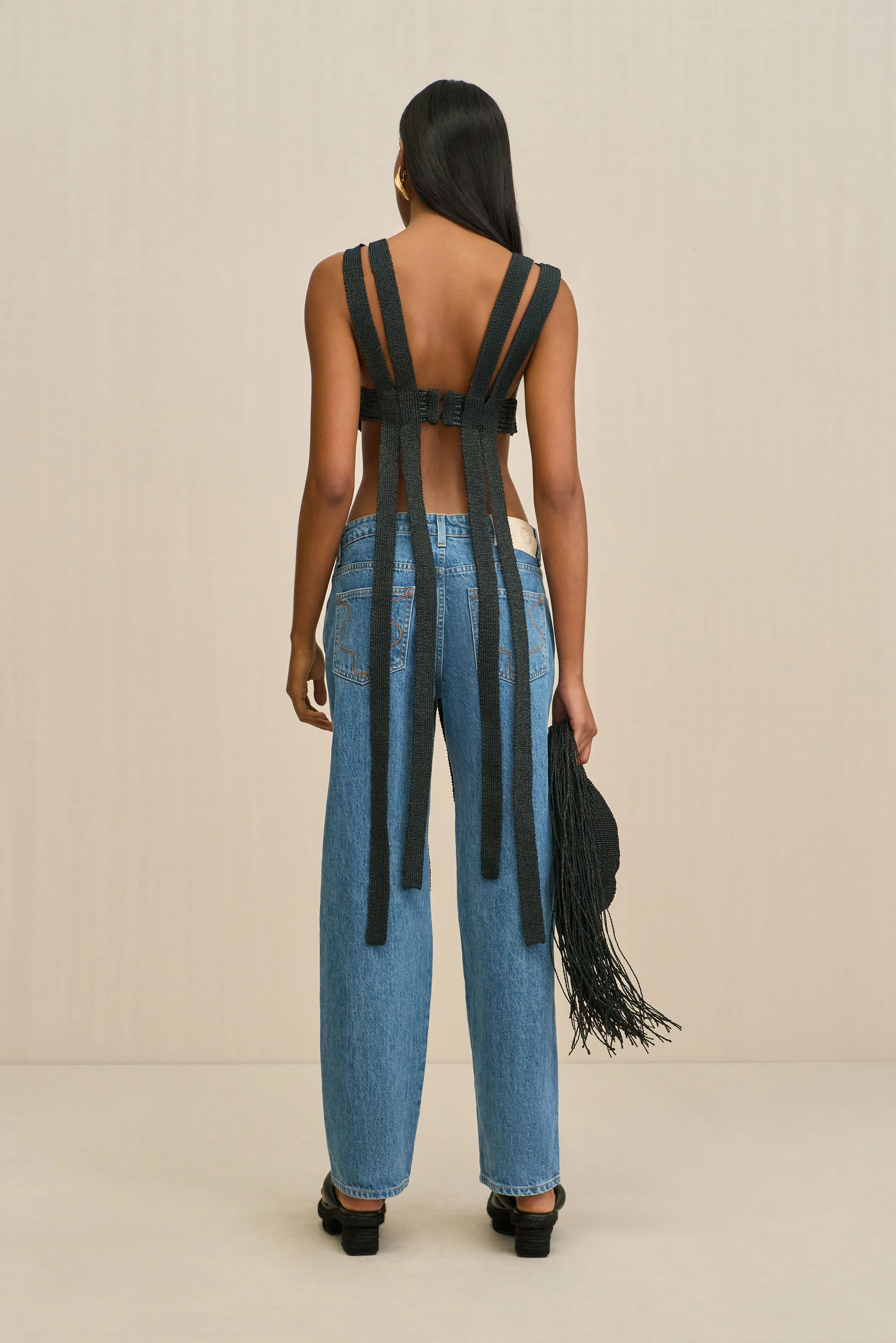 RIHANNA KNIT TOP - BLACK