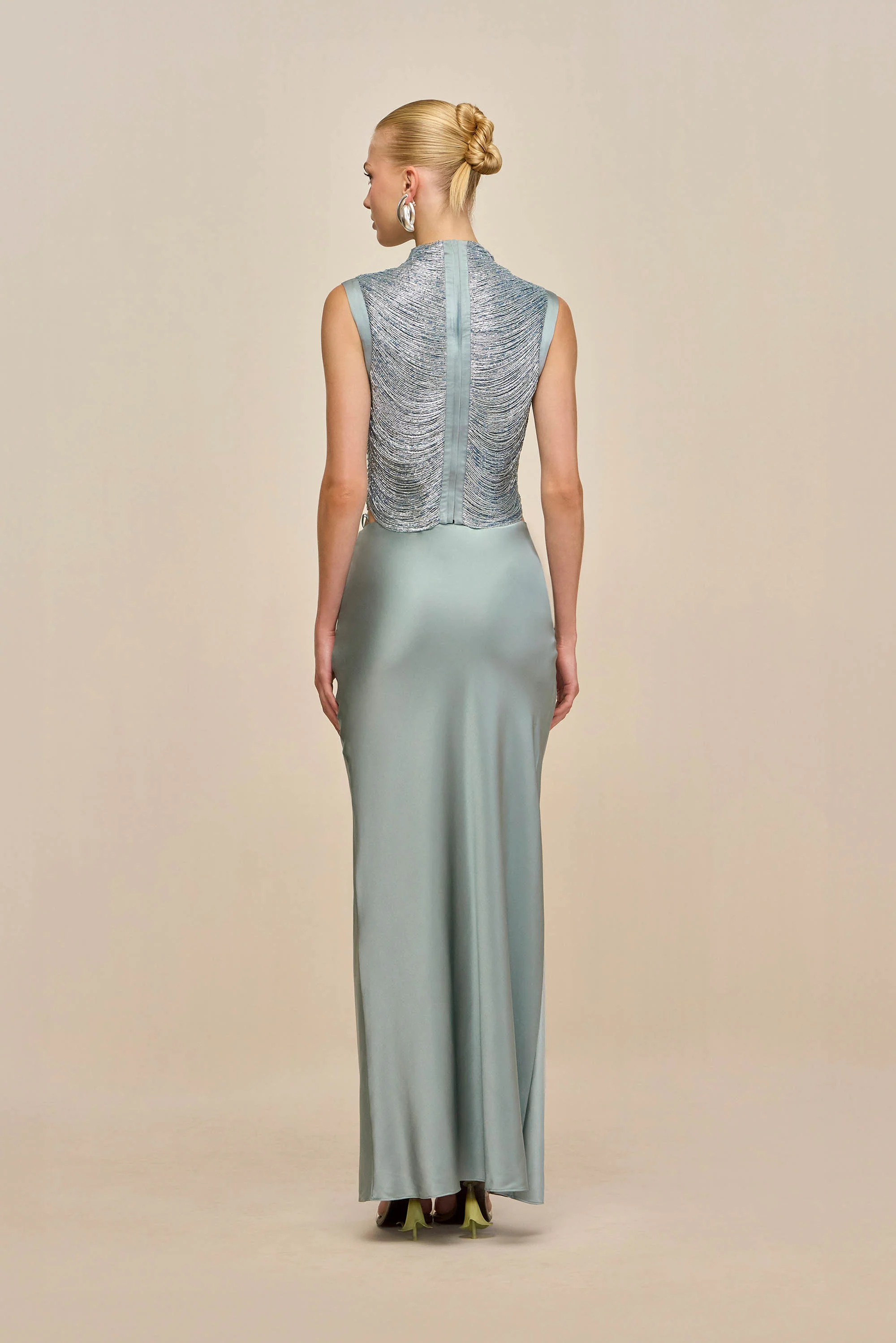 TARAJI SLEEVELESS TOP - CELADON