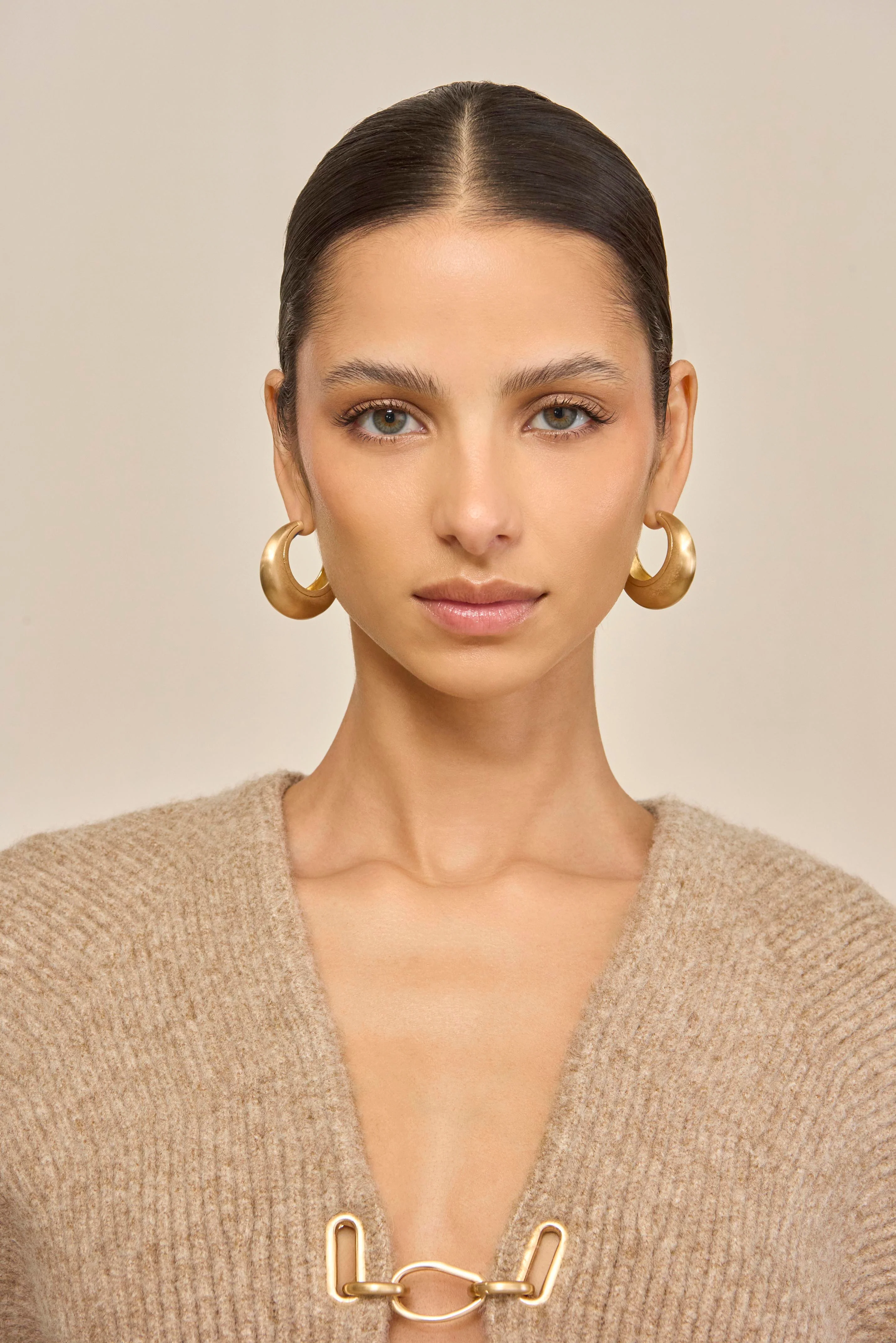 MONA EARRING - BRUSHED BRASS