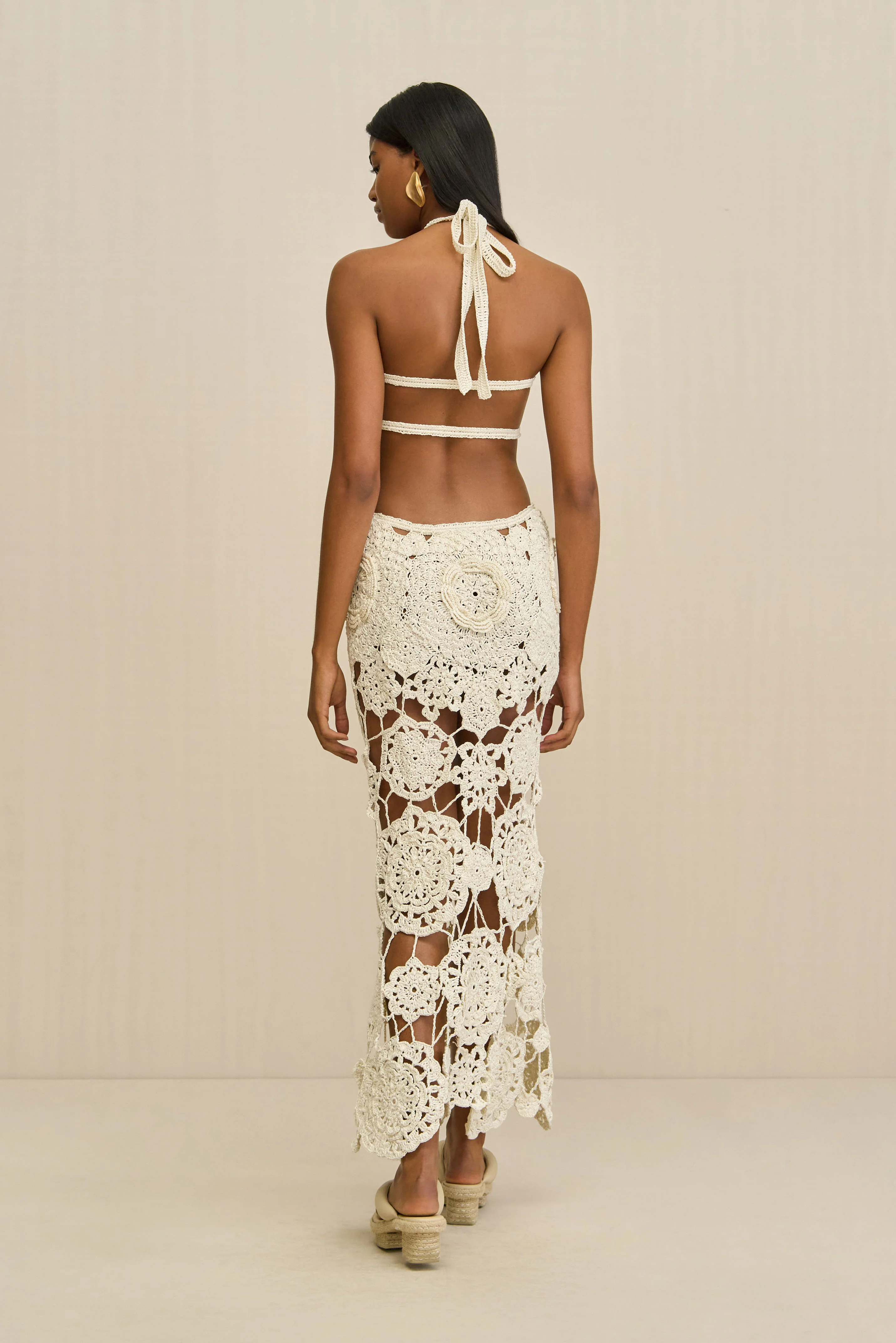 ACCALIA CROCHET GOWN - OFF WHITE