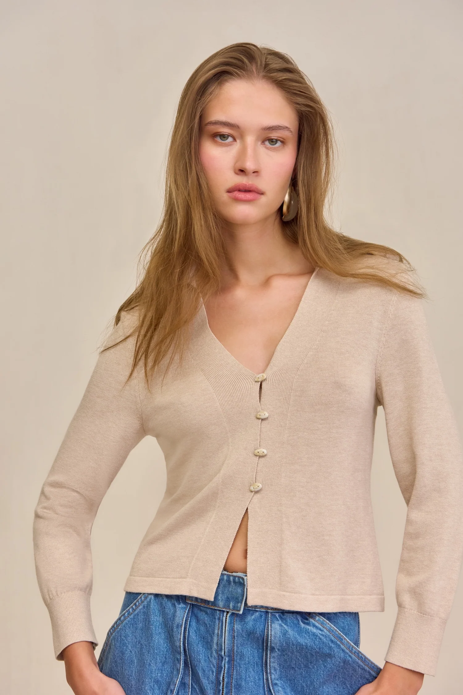 MACE KNIT CARDIGAN - BEACH