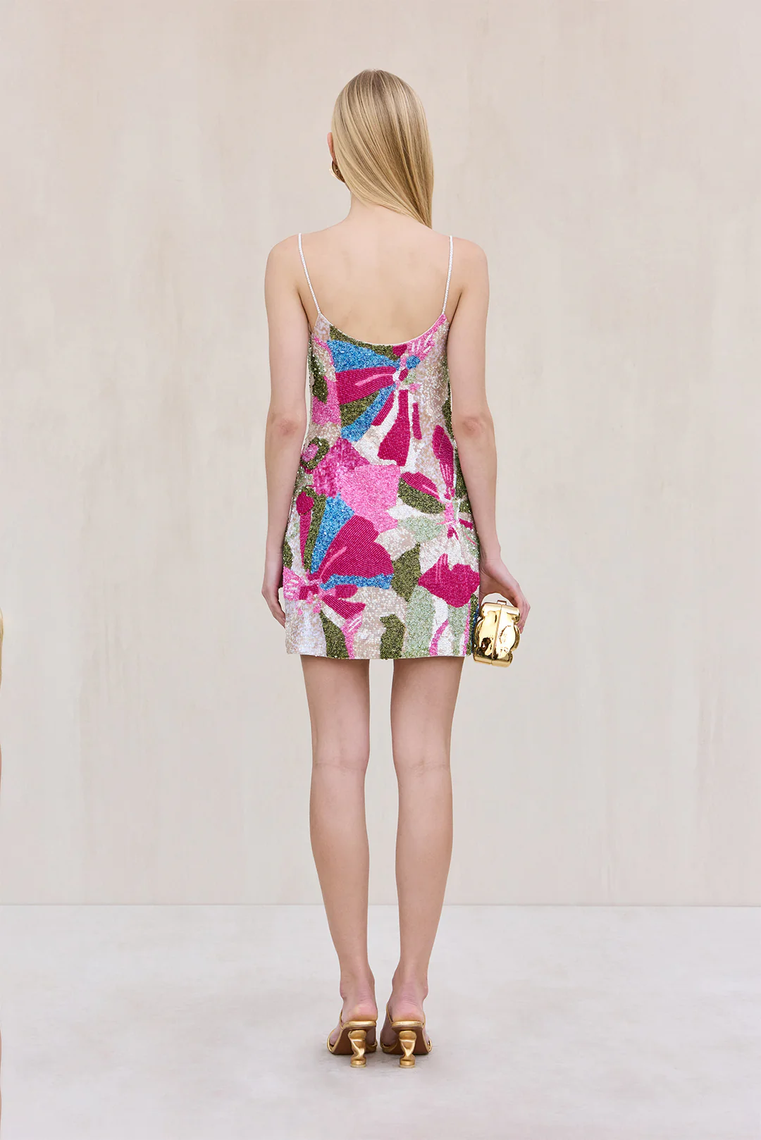 BEBE DRESS - FLORAL ROSETTE