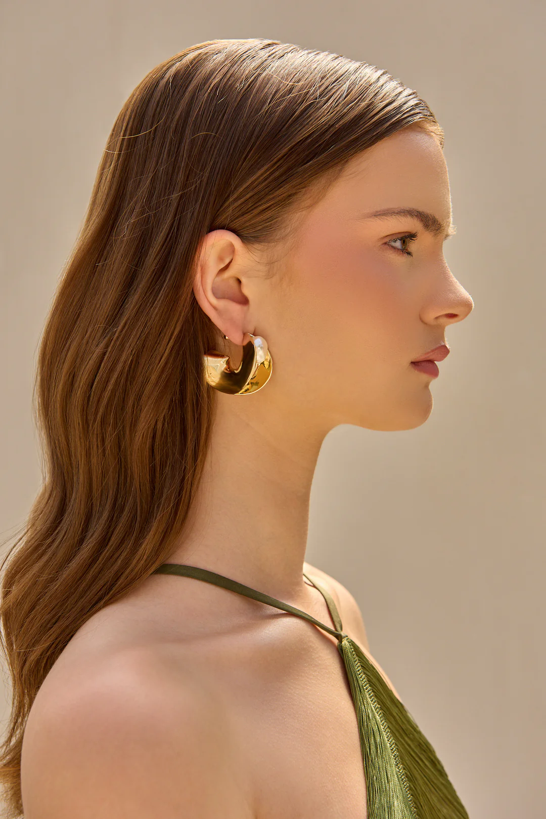 SHIRA EARRING - SHINY BRASS
