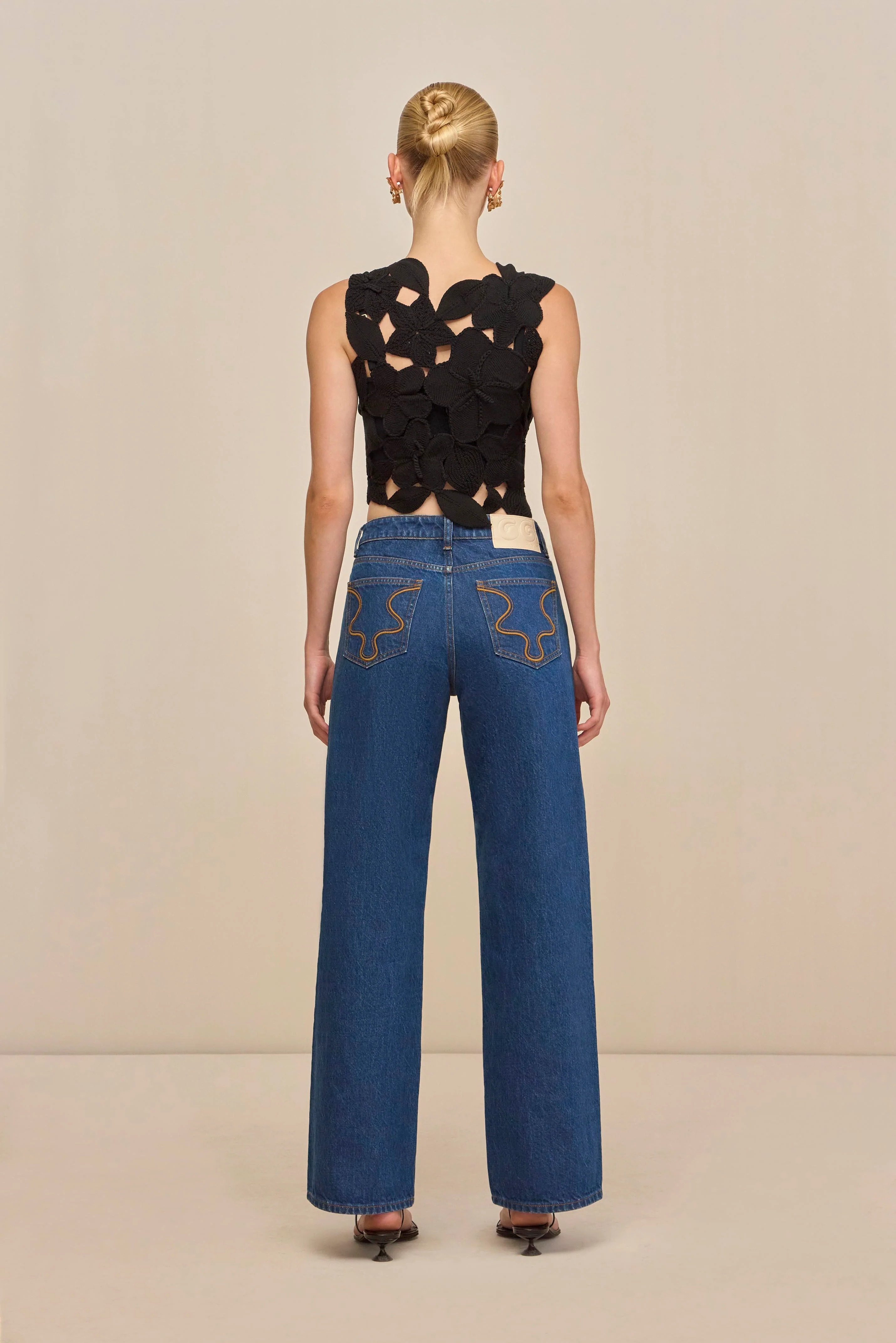 HARRINGTON CROCHET TOP - BLACK