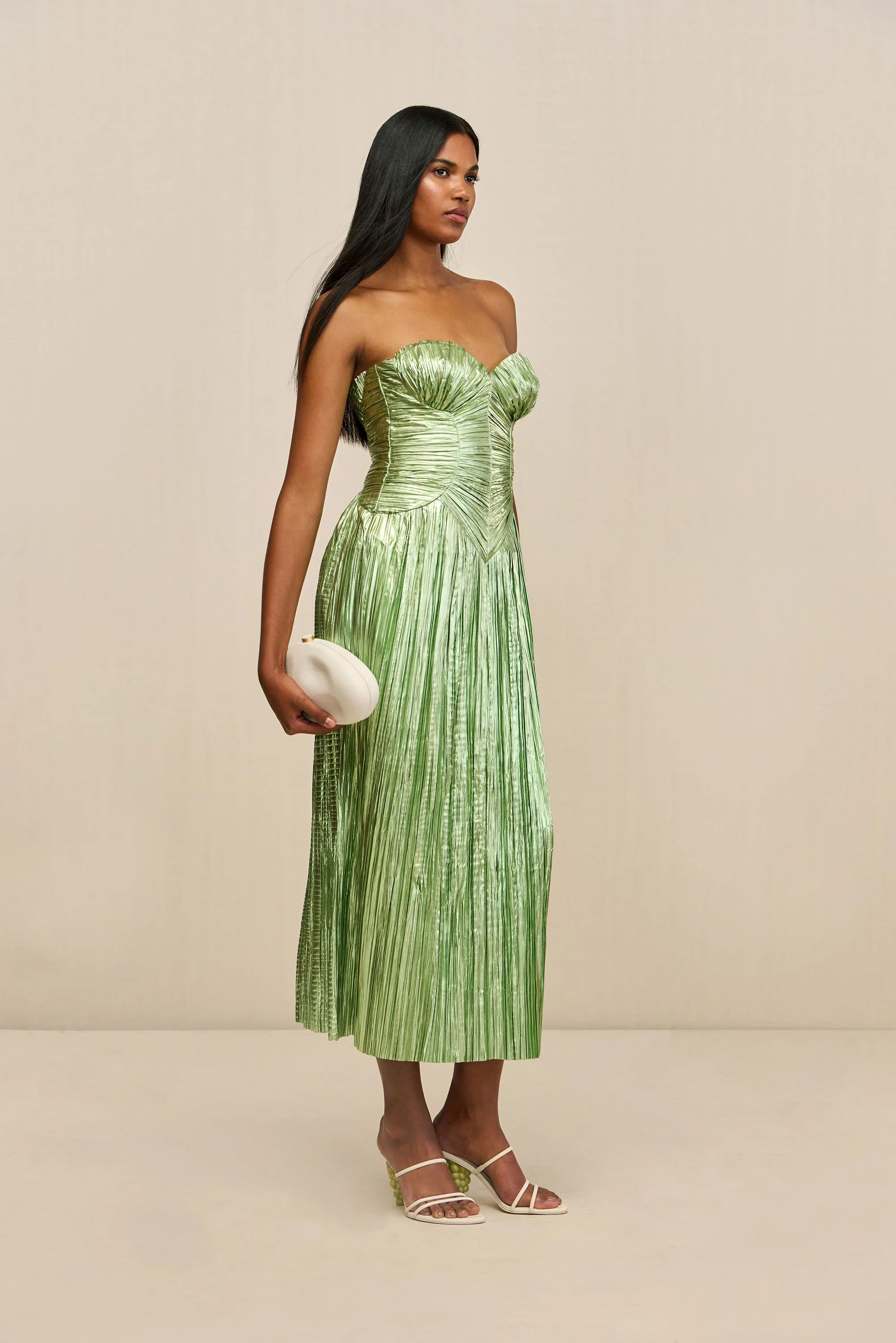 ASHIKA GOWN - SPEARMINT METALLIC