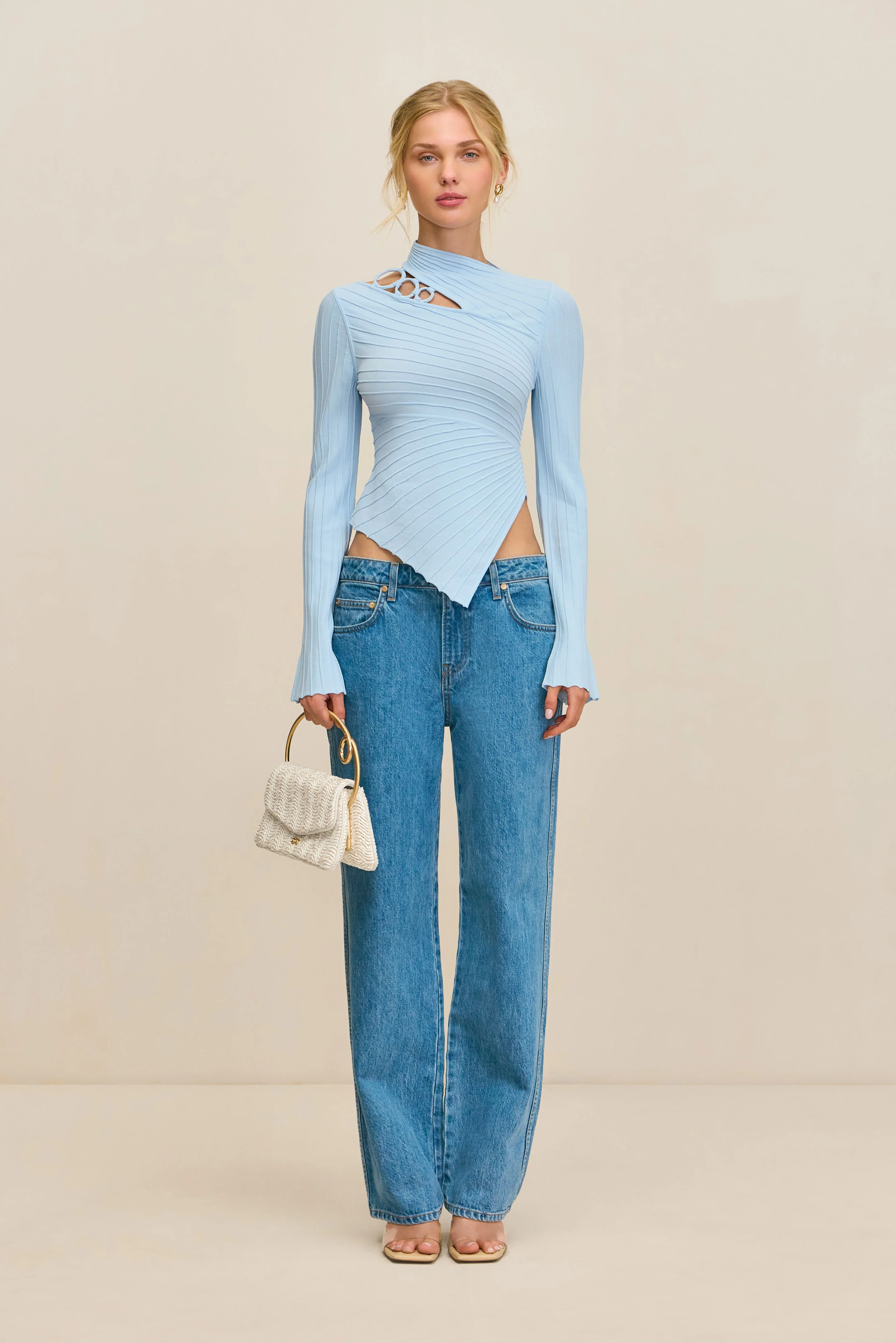 TAYLA KNIT TOP - COASTAL