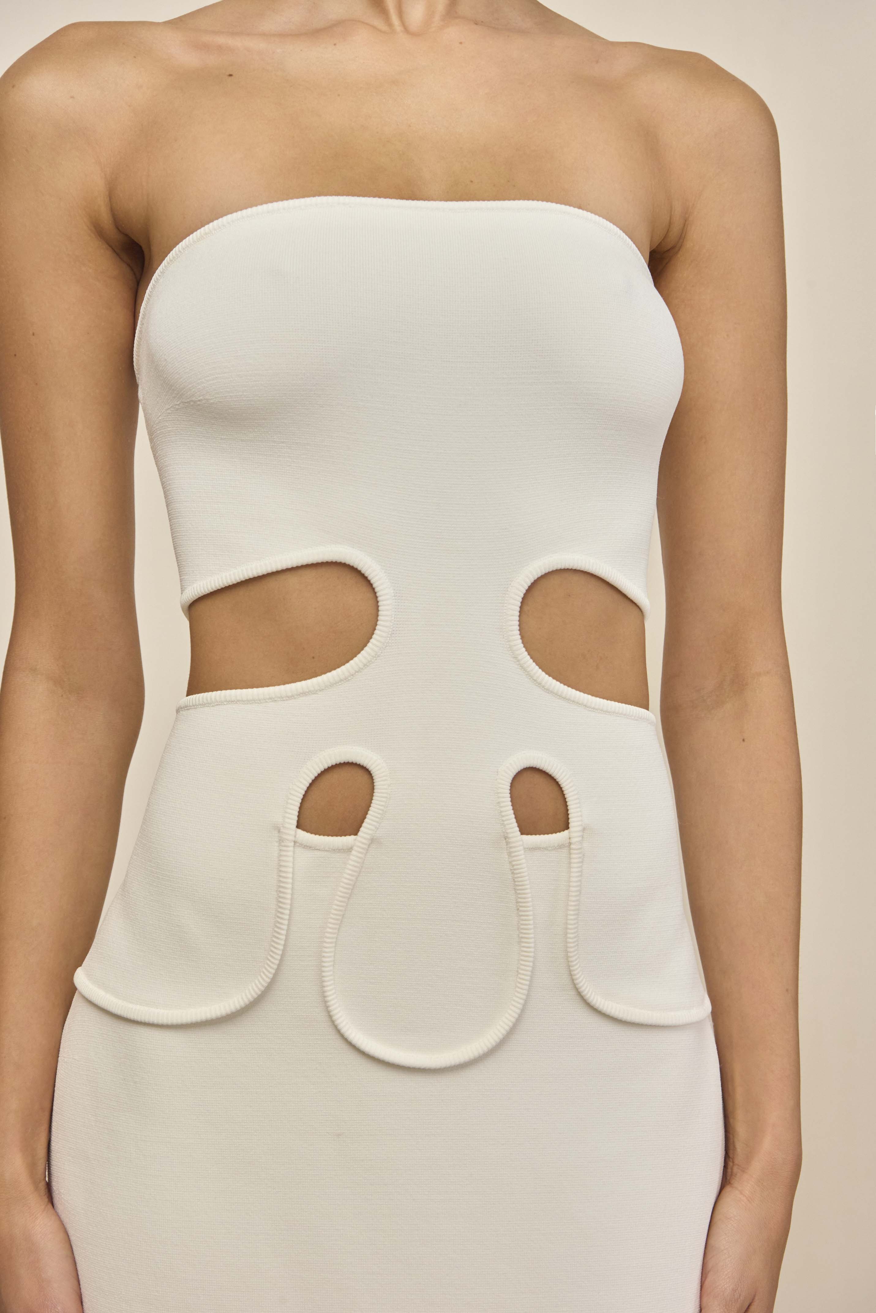 BRUNELO KNIT DRESS - OFF WHITE