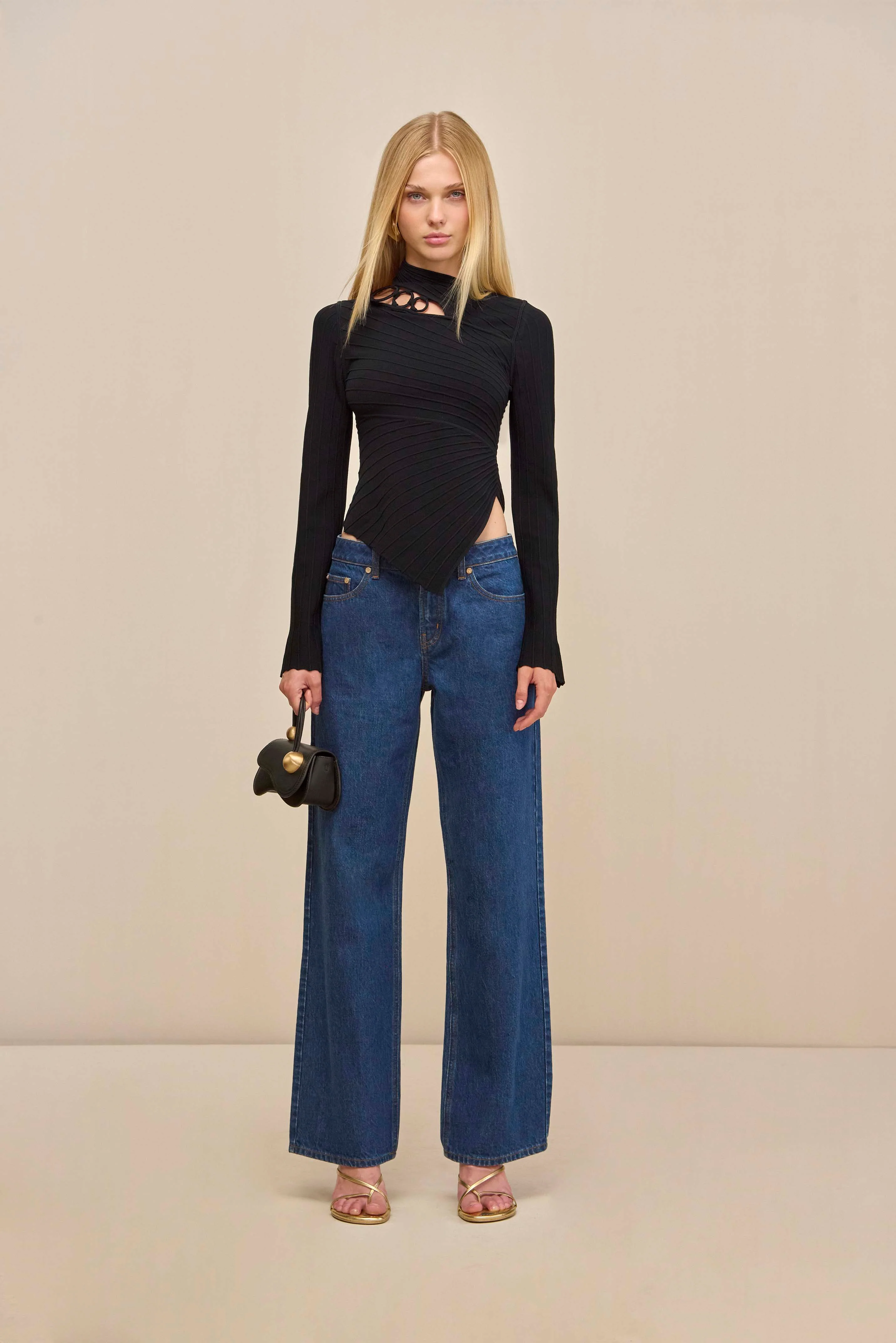 TAYLA KNIT TOP - BLACK