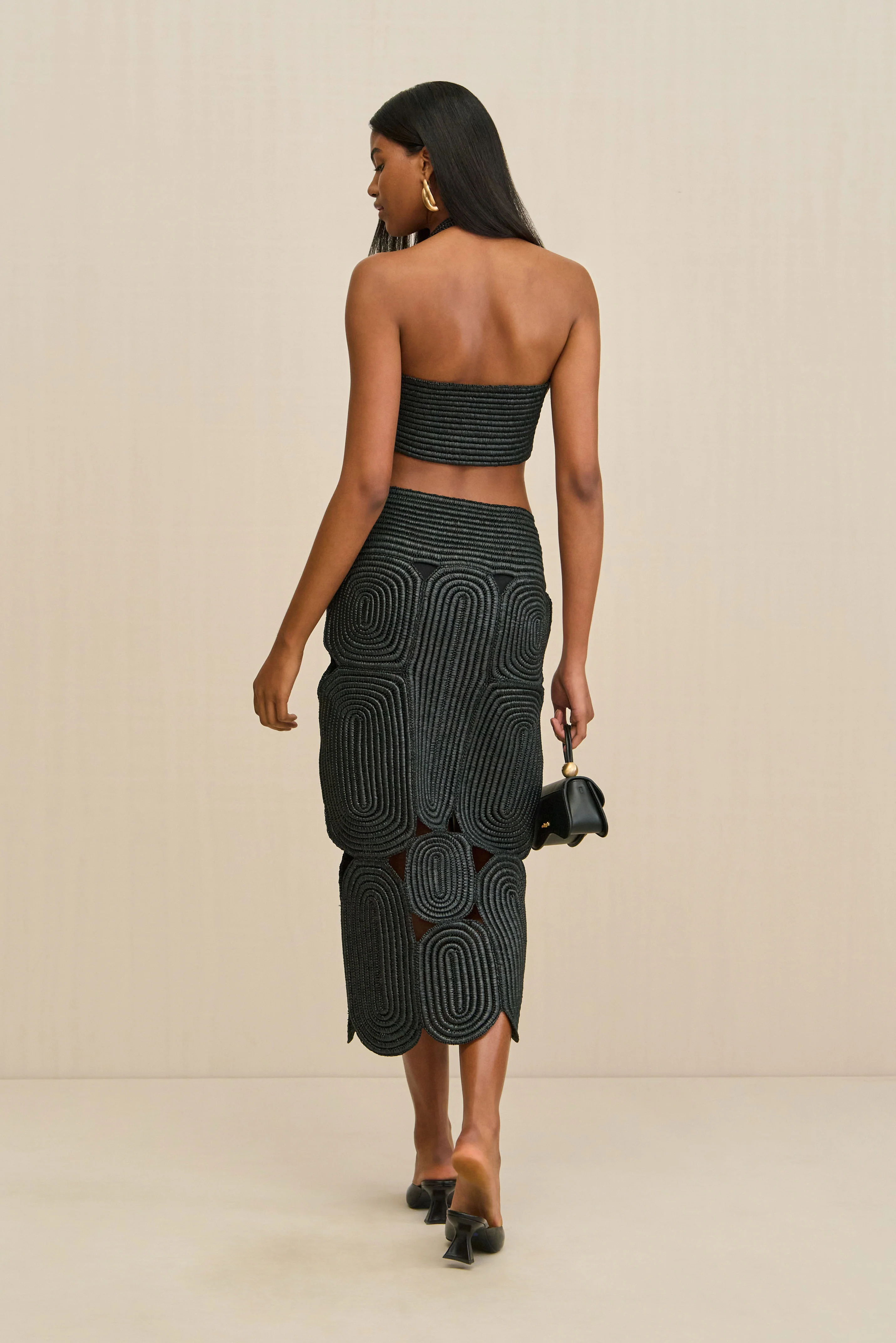 LEILA CROCHET DRESS - BLACK