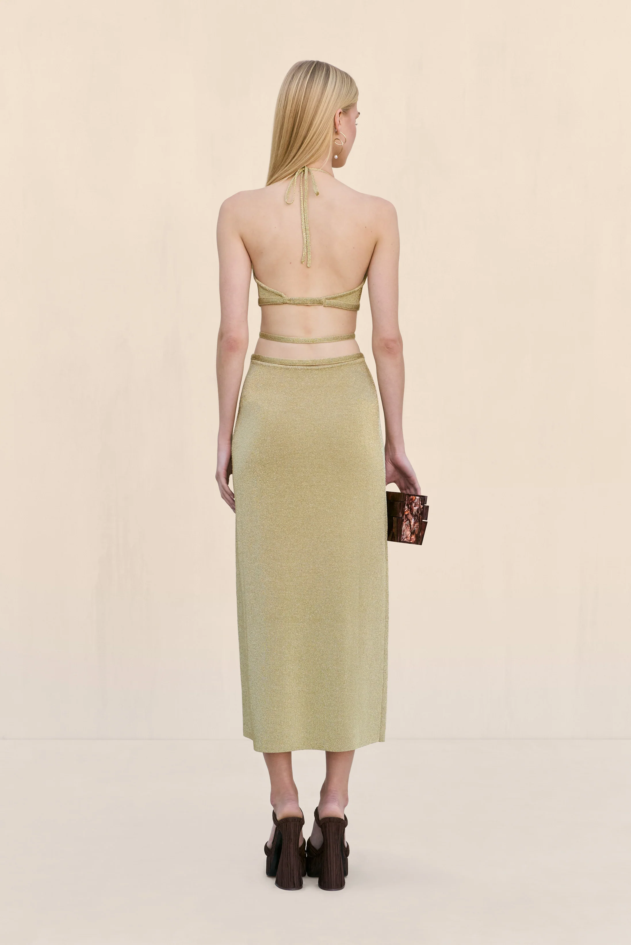 EVALEIGH KNIT DRESS - GOLD