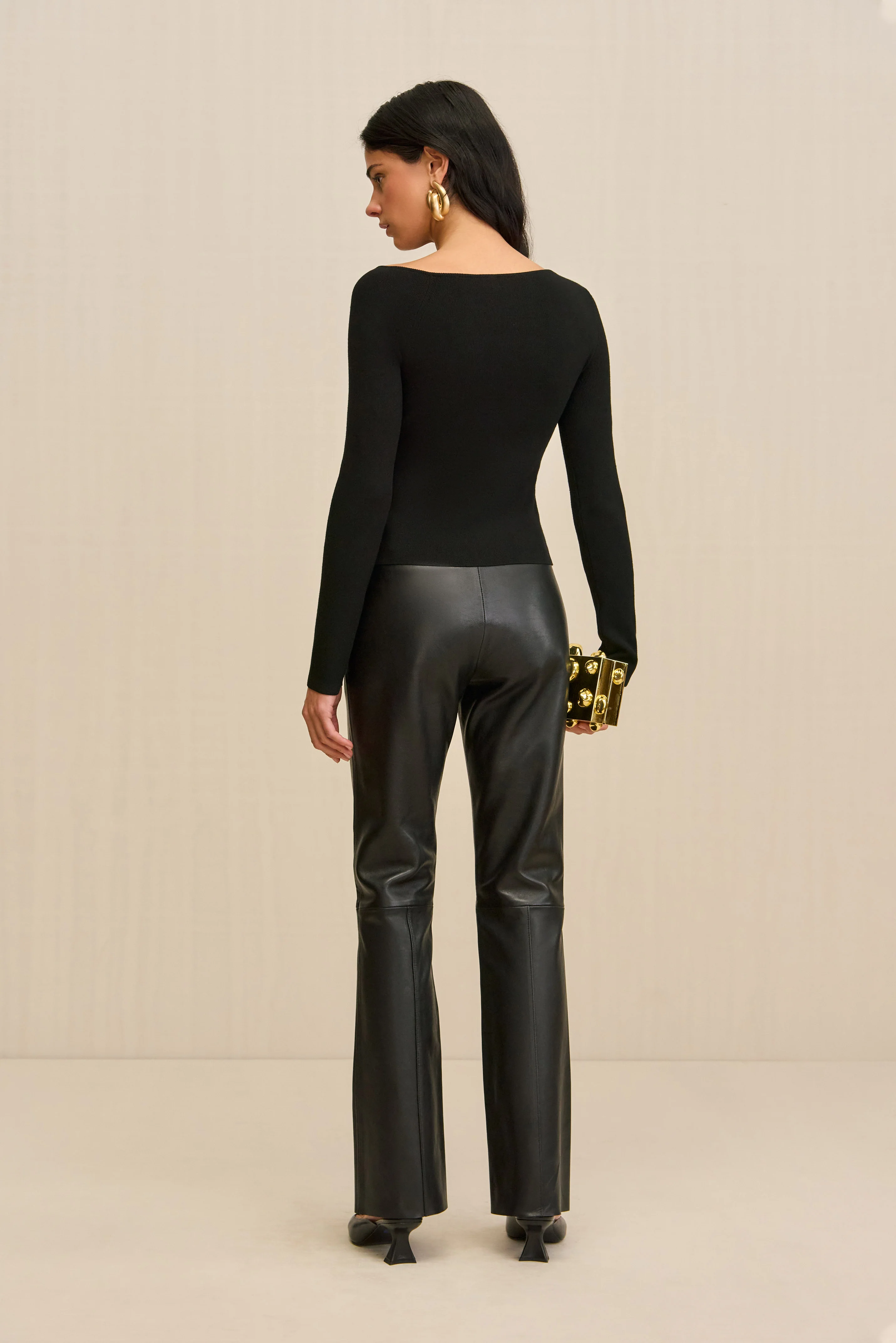 IRIS KNIT TOP - BLACK