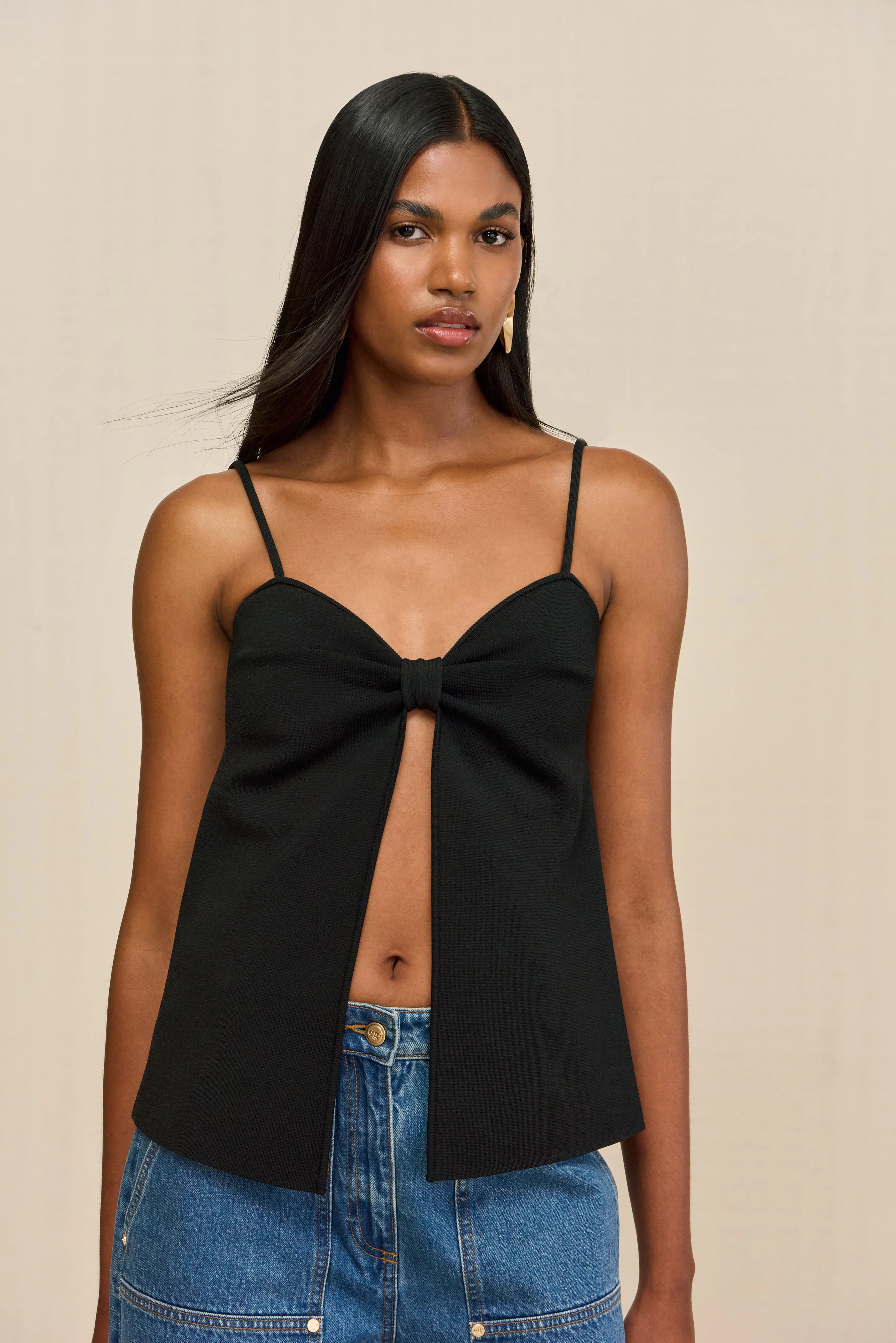 LENNON KNIT TOP - BLACK