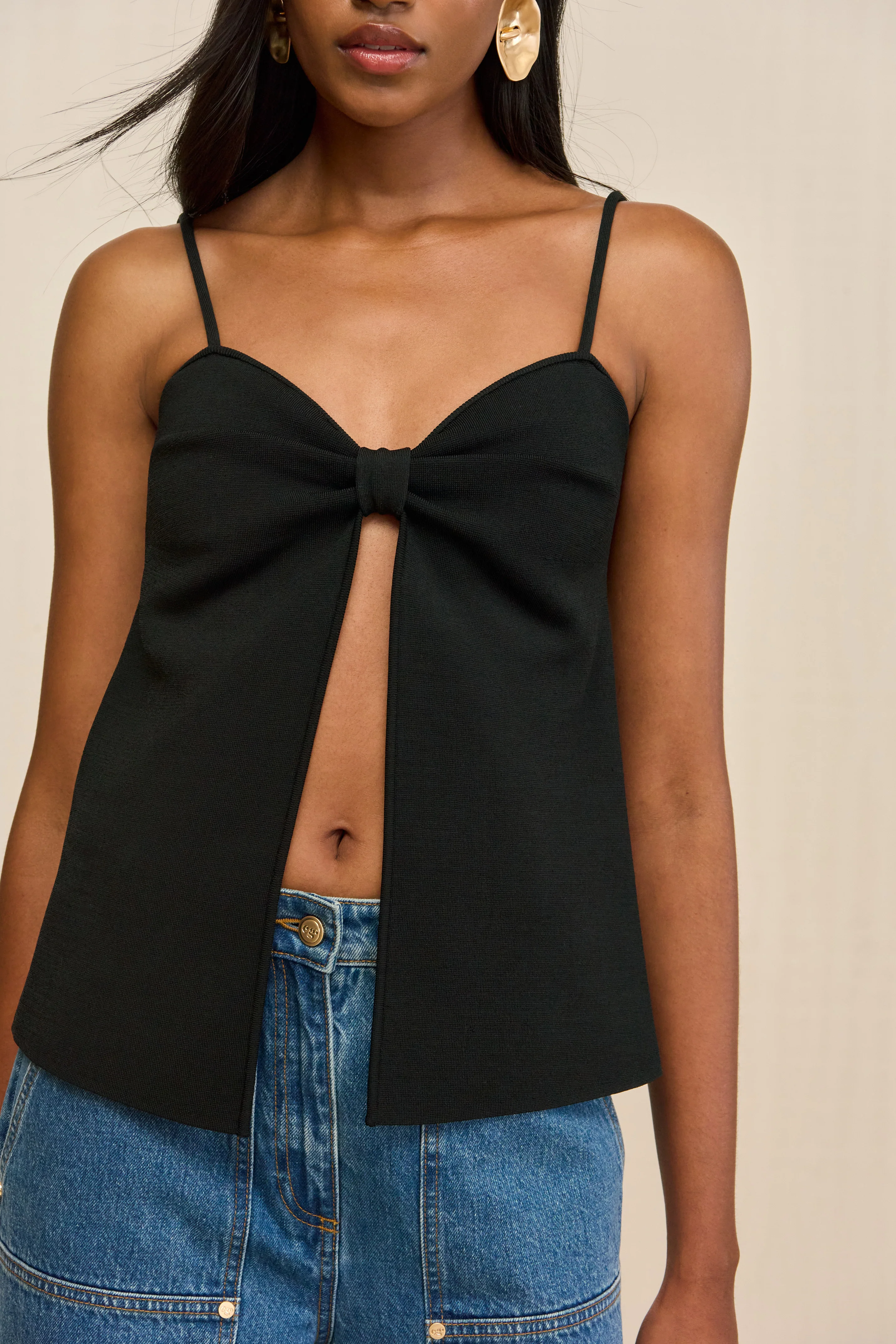 LENNON KNIT TOP - BLACK