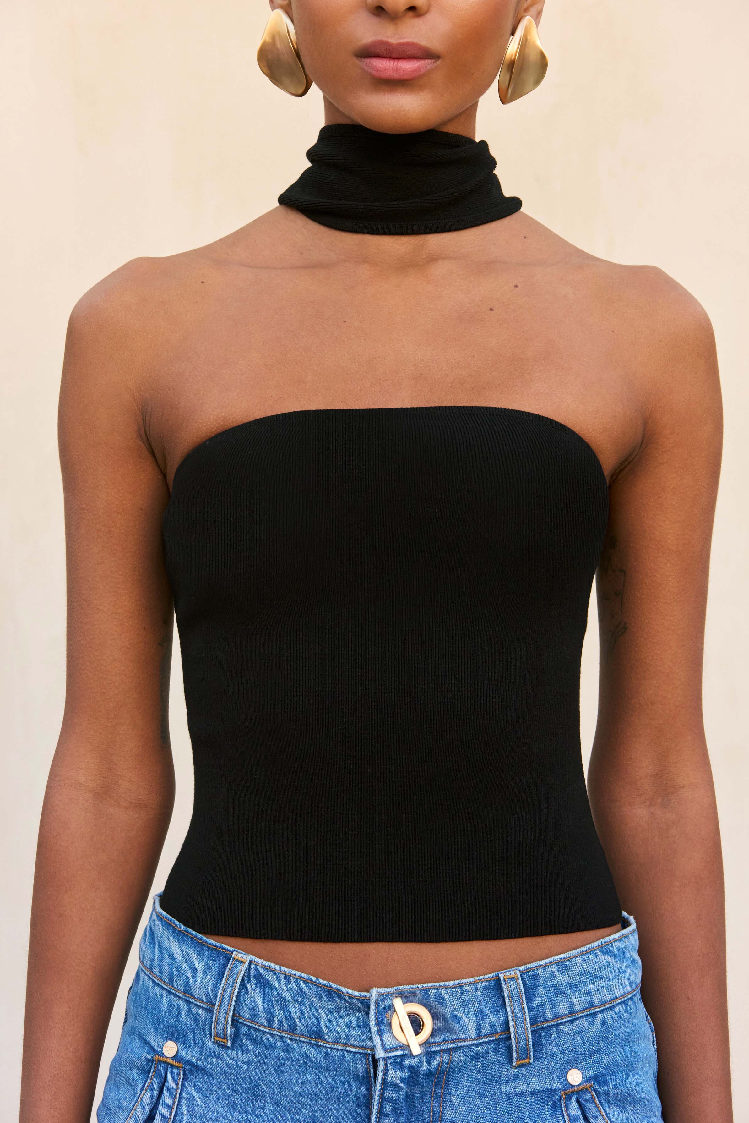 WALI KNIT TOP - BLACK
