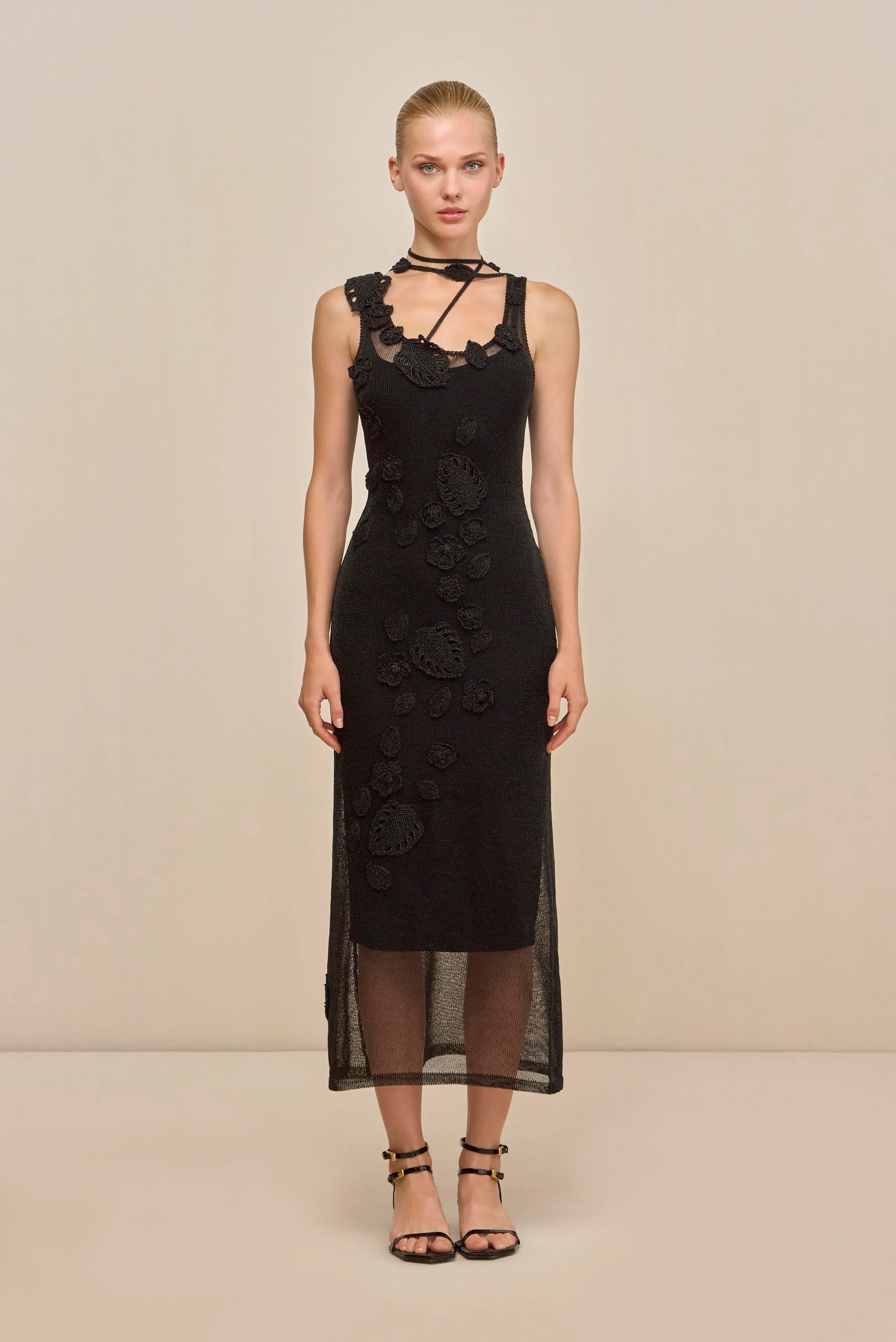PEMMA KNIT DRESS - BLACK