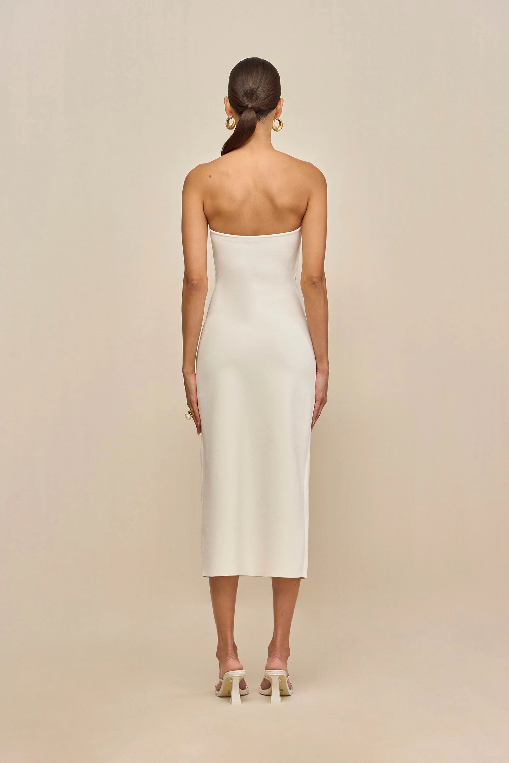 BRUNELO KNIT DRESS - OFF WHITE