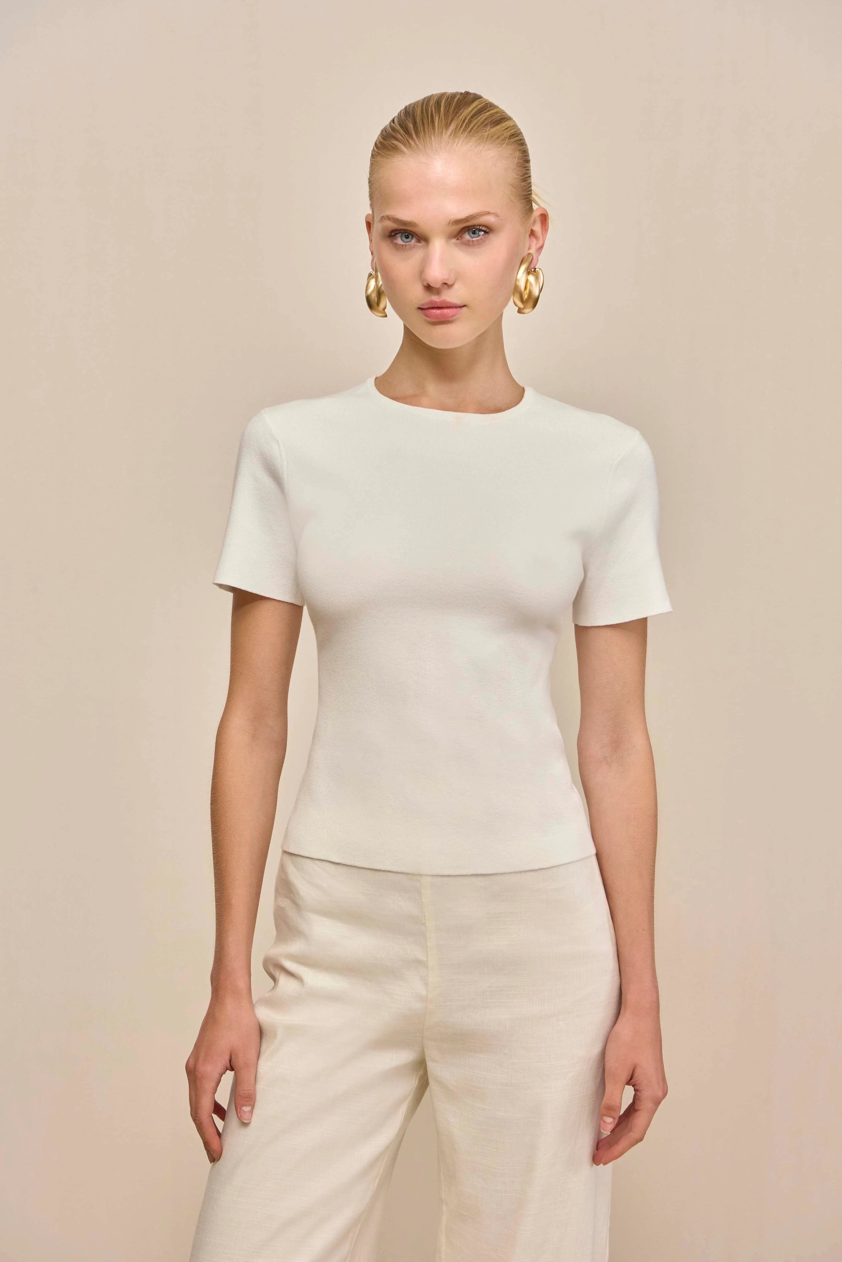 MILIOS KNIT TOP - OFF WHITE