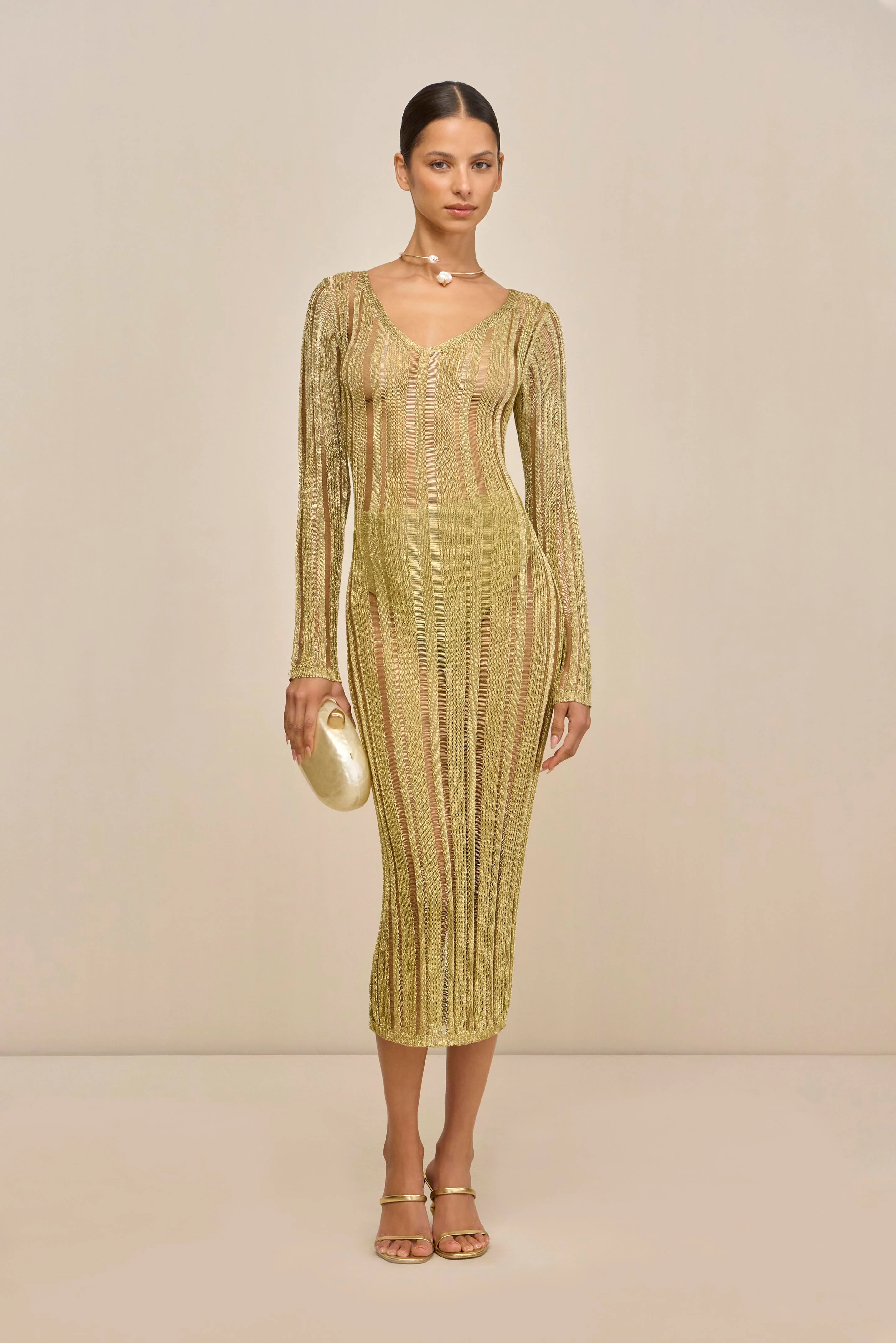 ESPEN KNIT DRESS - GOLD