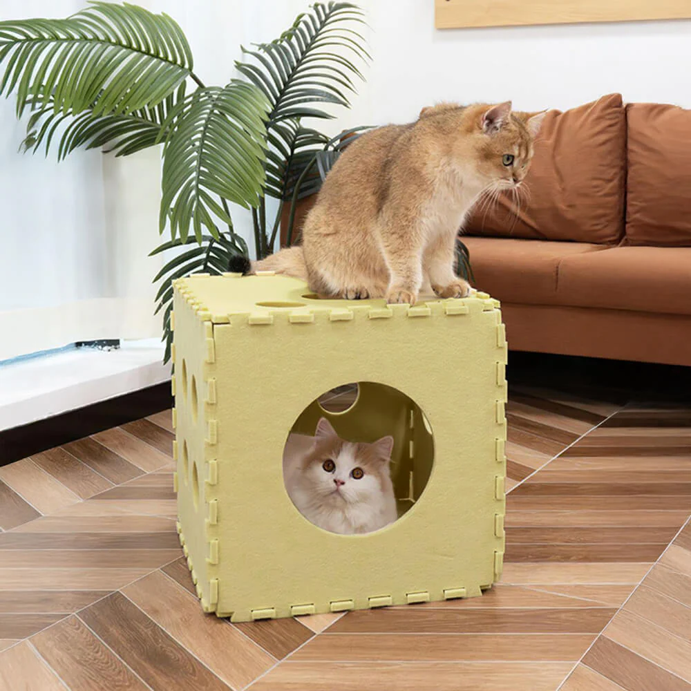 Removable Multifunctional Scratch-Resistant Felt Cloth Cat House Cube