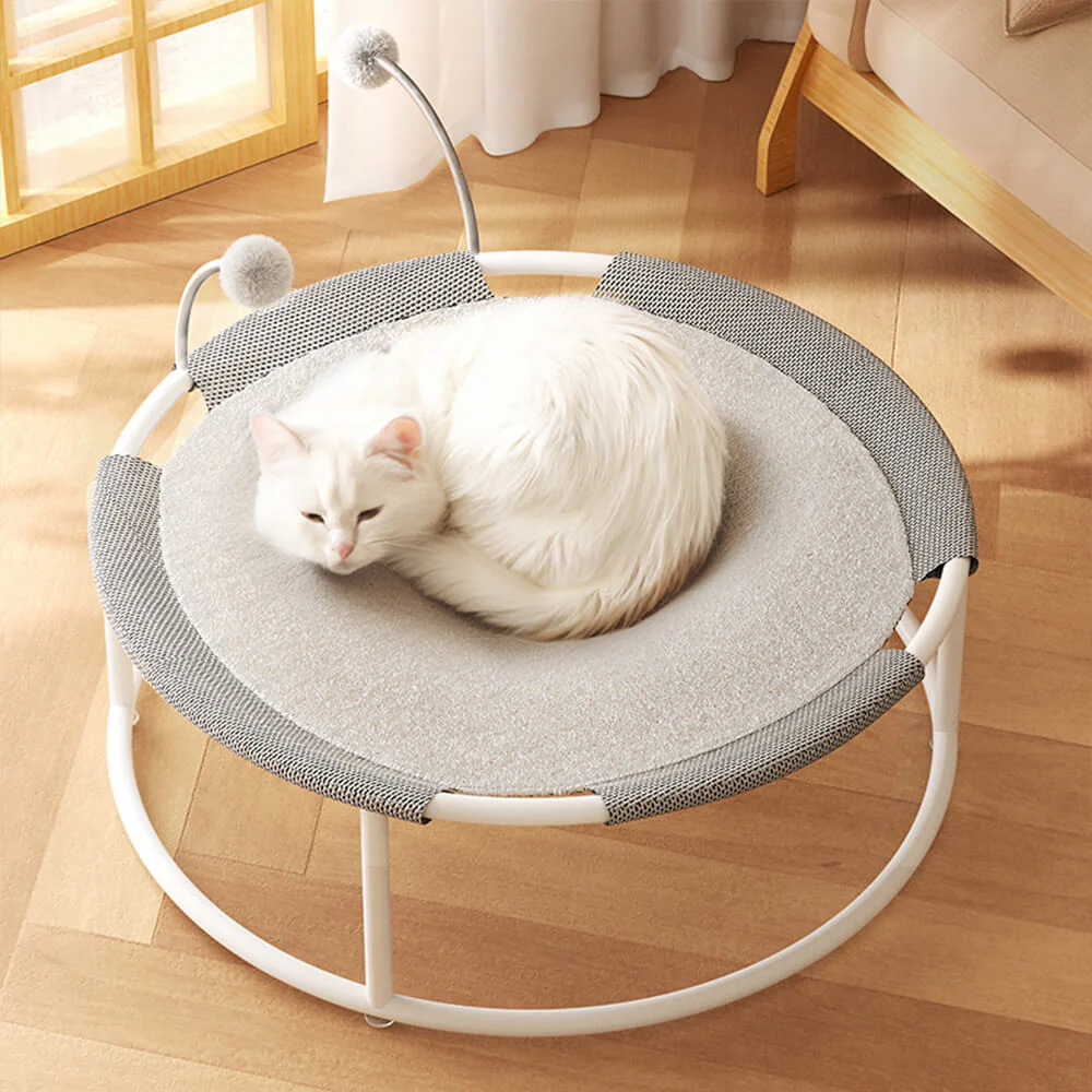 Round Hammock-Style Elevated Cat Bed