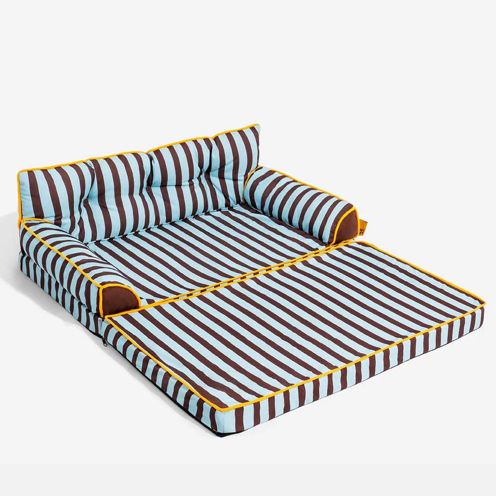 Stripe Waterproof Foldable Large Dog Sofa Bed - Sunny Siesta