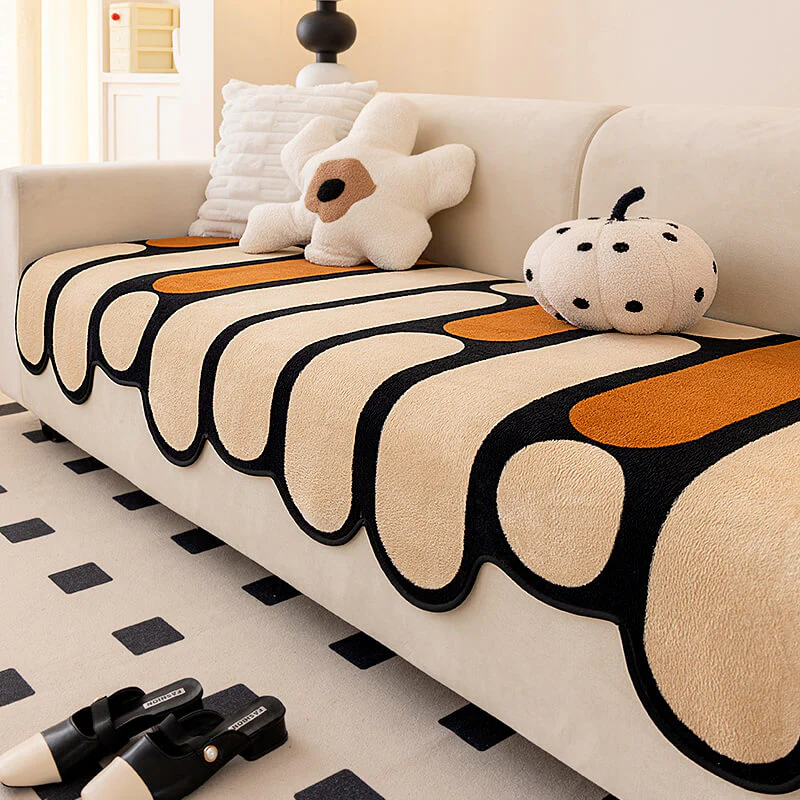 Modern Irregular-Shaped Chenille Scratch-Resistant Couch Cover