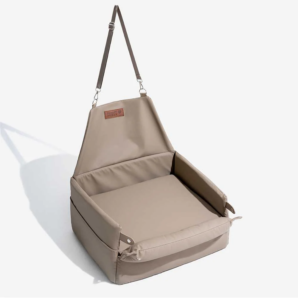 Elevated Faux Leather Deluxe Dog Car Seat Booster Bed - Urban Voyager