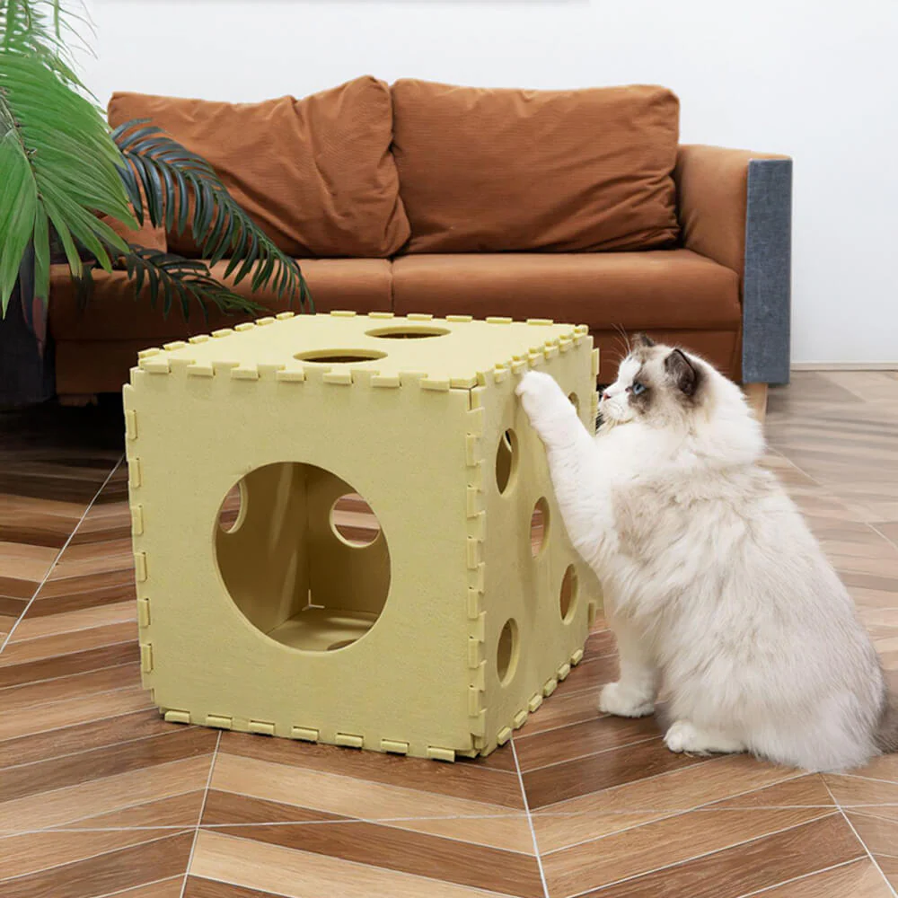 Removable Multifunctional Scratch-Resistant Felt Cloth Cat House Cube