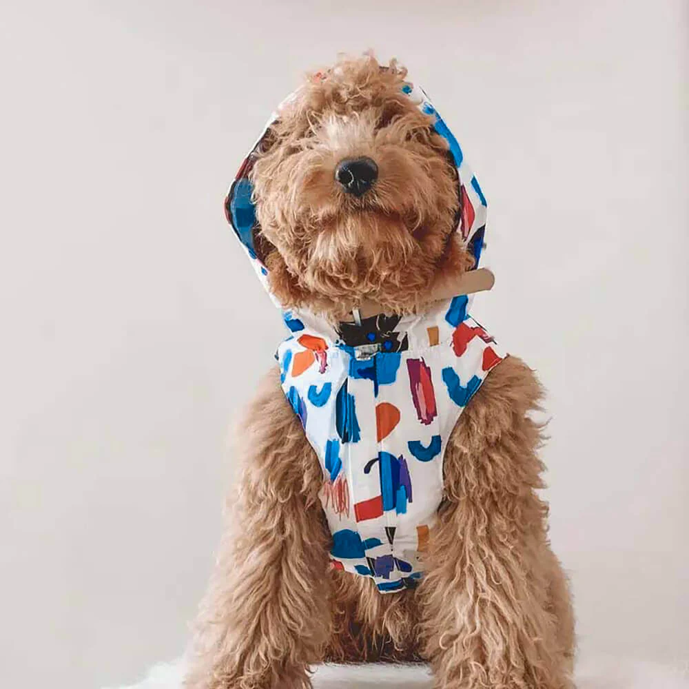 Reversible Waterproof Dog Rain Coats - Graffiti & Iridescent