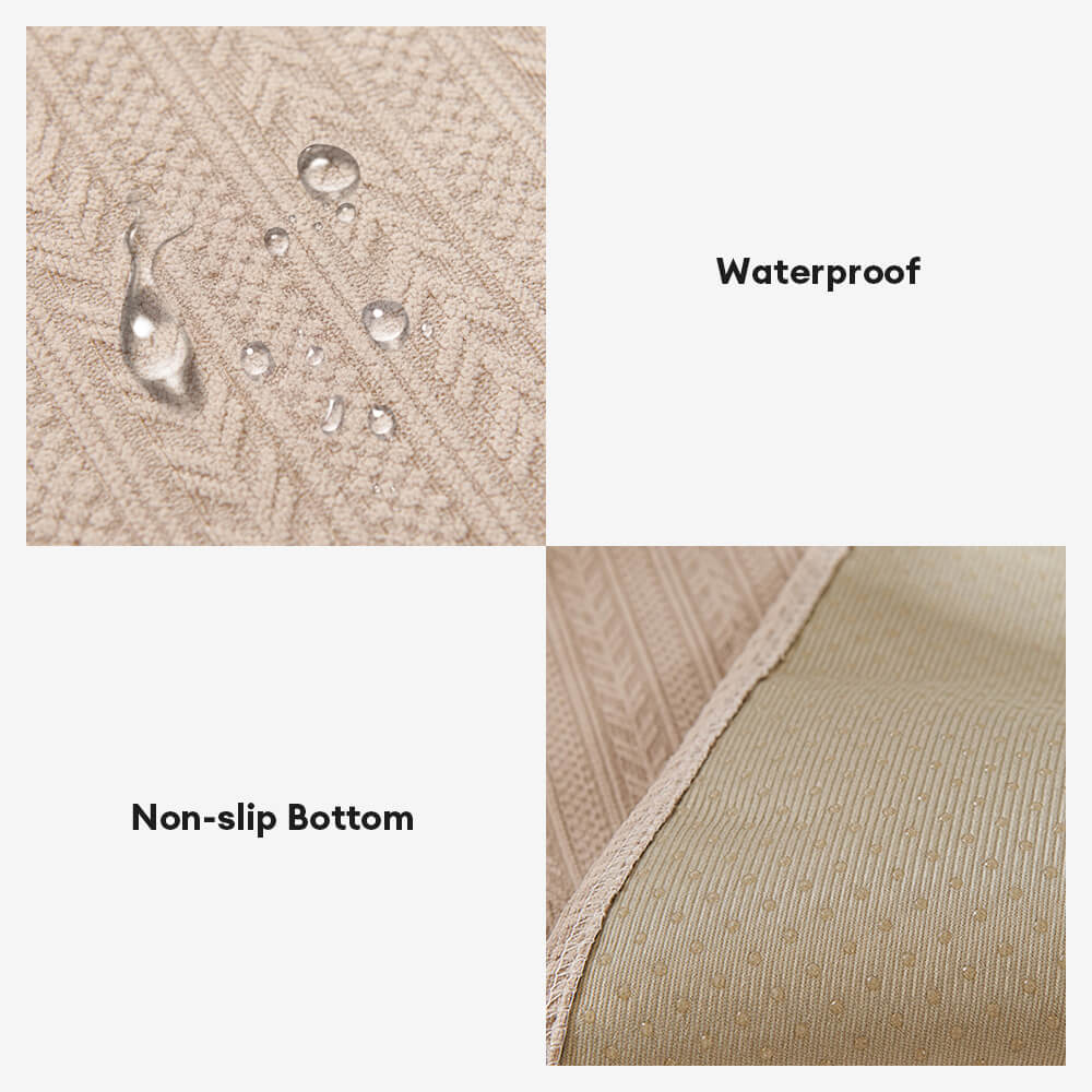 Minimalist Water-resistant Wheat Stripe Design Chenille Couch Cover