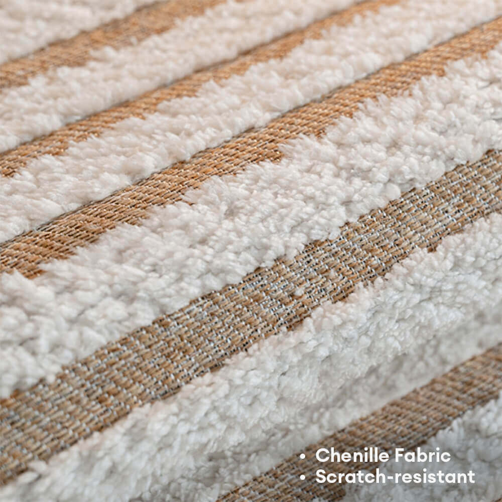 Striped Chenille Irregular Scratch-Resistant Non-Slip Couch Cover