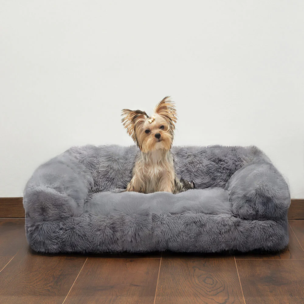 Fluffy Plush Thickened Cozy Pet Calming Bed Dog Cat Sofa Bed